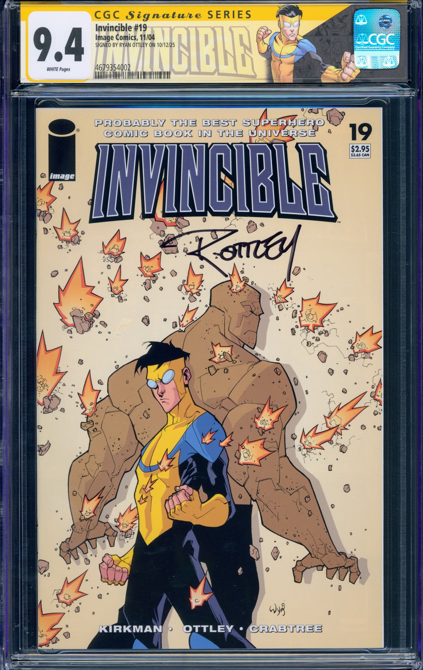 Invincible #19 CGC 9.4 1st Battle Beast (Signed Ryan Ottley)