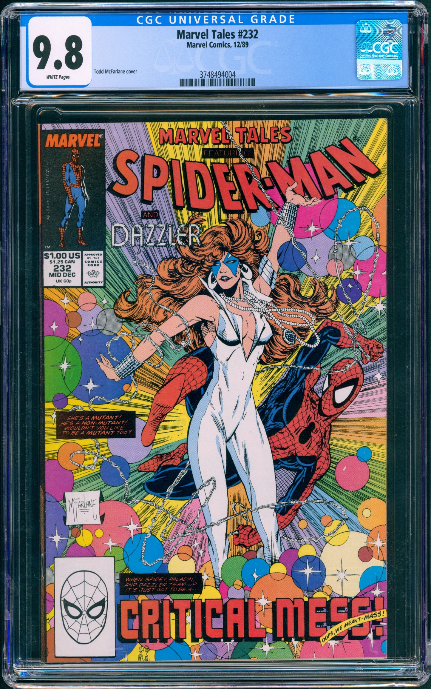 Marvel Tales #232 CGC 9.8 - Todd McFarlane Cover