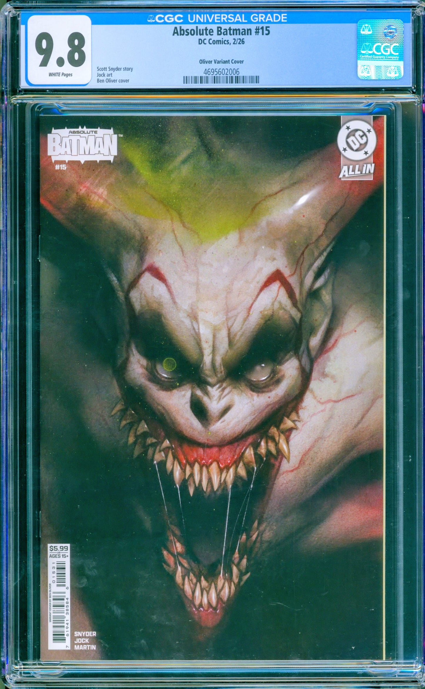 ABSOLUTE BATMAN #15 CGC 9.8 CGC 9.8 1ST APP JOKER 1ST PRINT