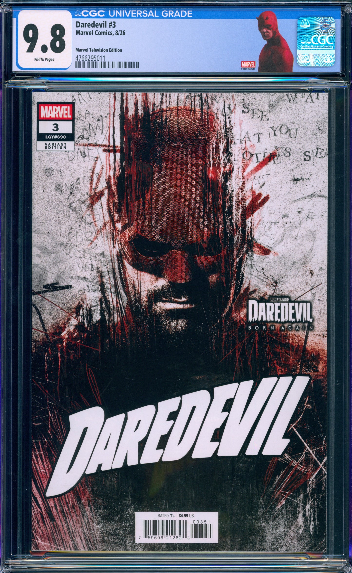 DAREDEVIL #3 CGC 9.8 1ST PRINT CHARLIE COX CUSTOM LABEL