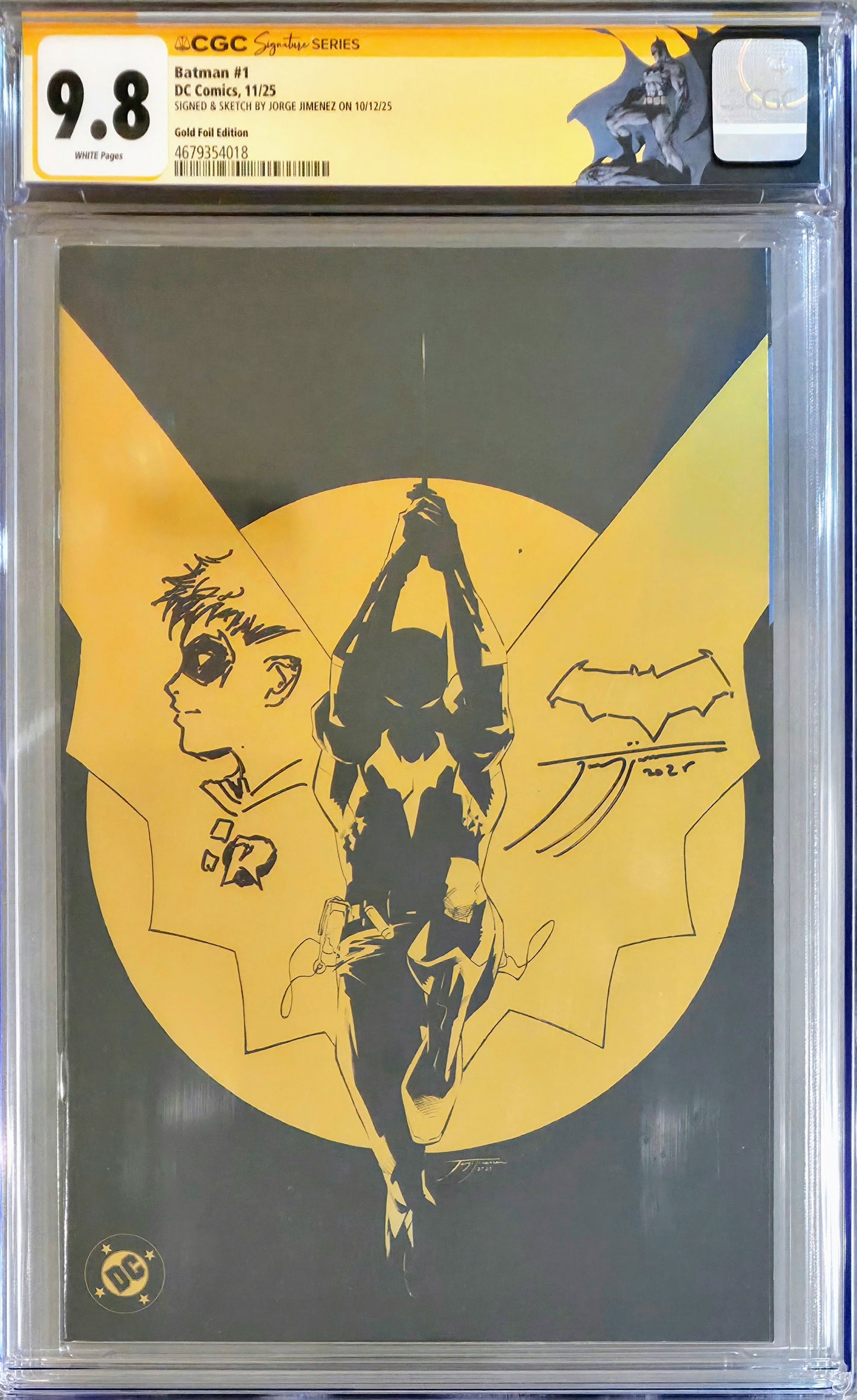Batman #1 CGC 9.8 (1:1000 - Signed & Remarked Jorge Jimenez)