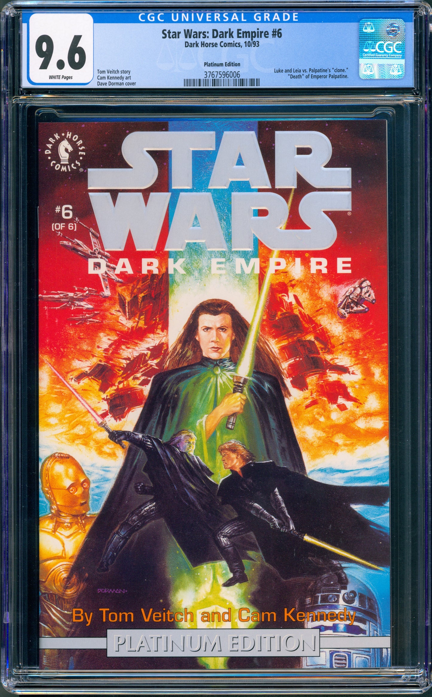 Star Wars Dark Empire CGC FULL SET #1-6 Graded Platinum Edition w/ COA
