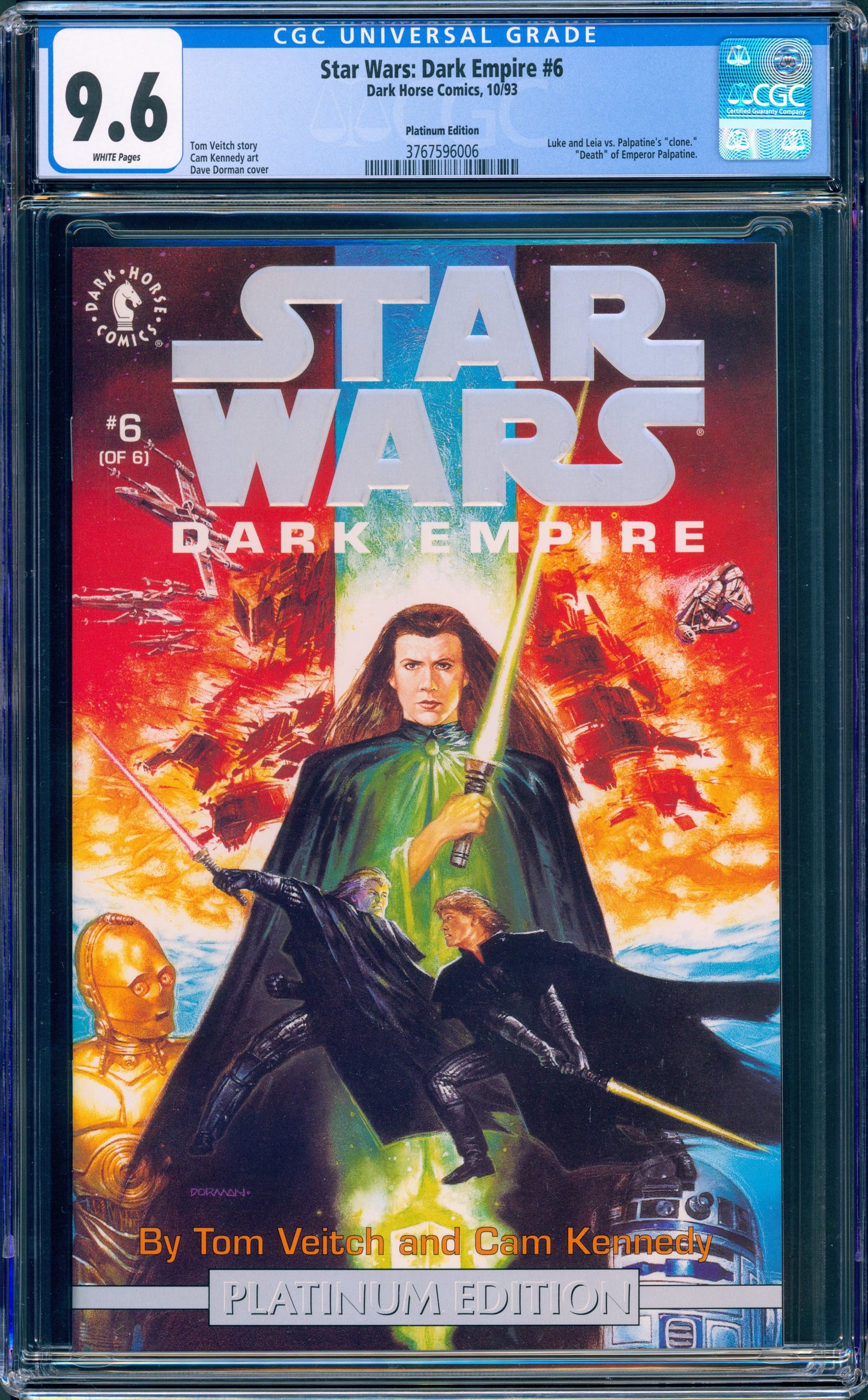 Star Wars Dark Empire #6 Platinum CGC 9.6