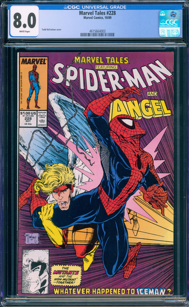 MARVEL TALES #228 CGC 8.0 TODD MCFARLANE COVER