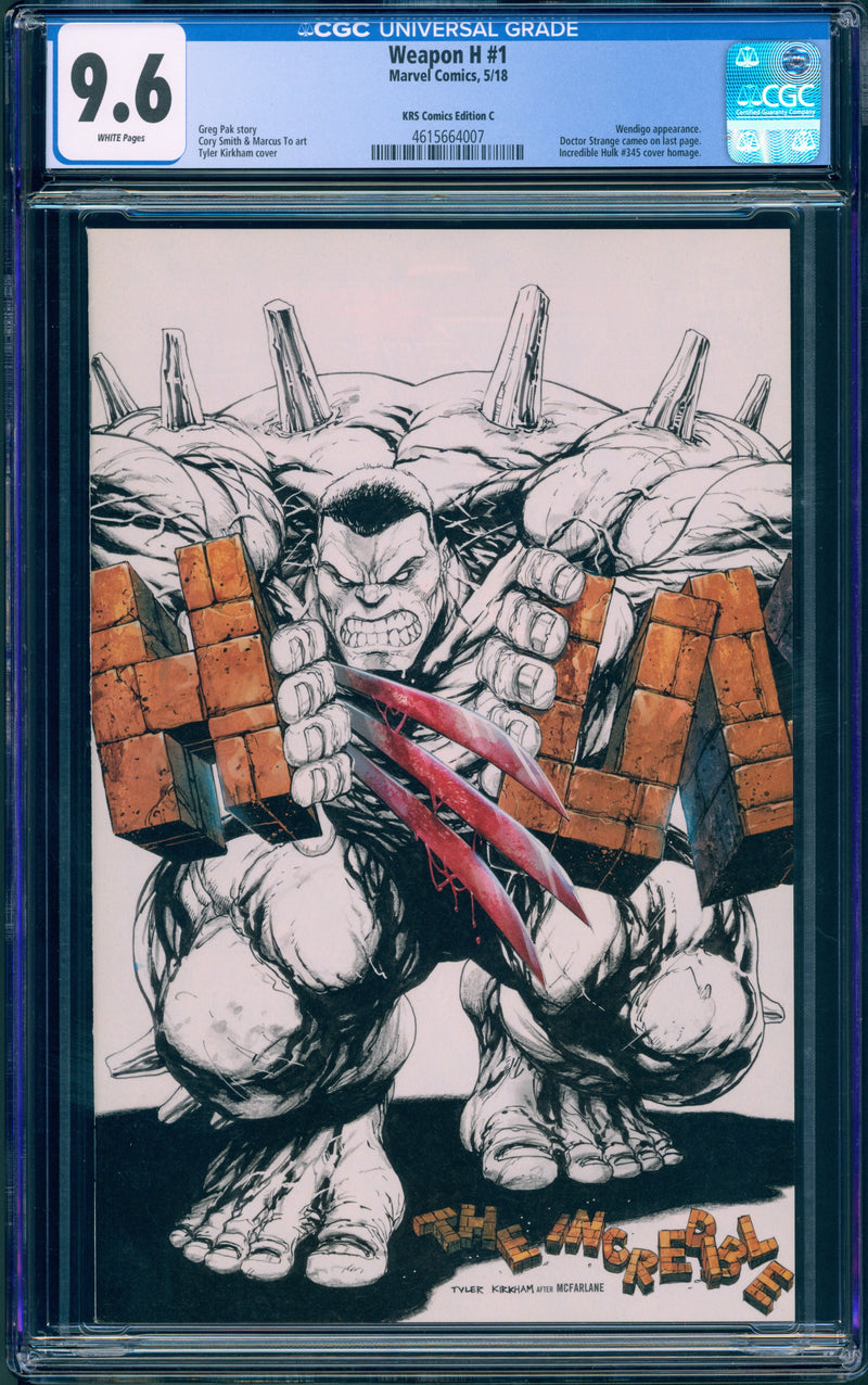 WEAPON H #1 CGC 9.6 TYLER KIRKHAM KRS COMICS EDITION C