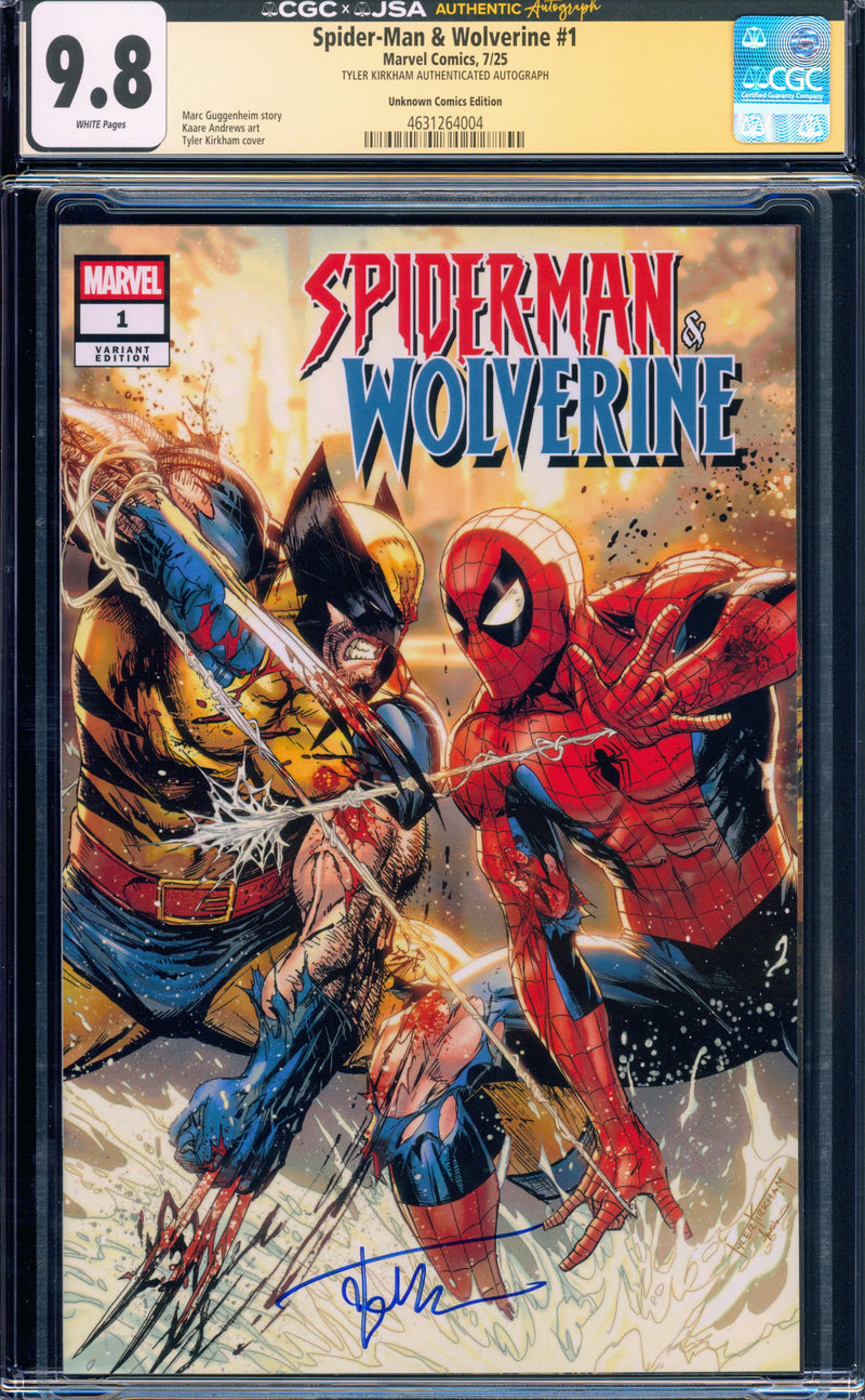 SPIDER-MAN & WOLVERINE #1 CGC 9.8 Signed Tyler Kirkham