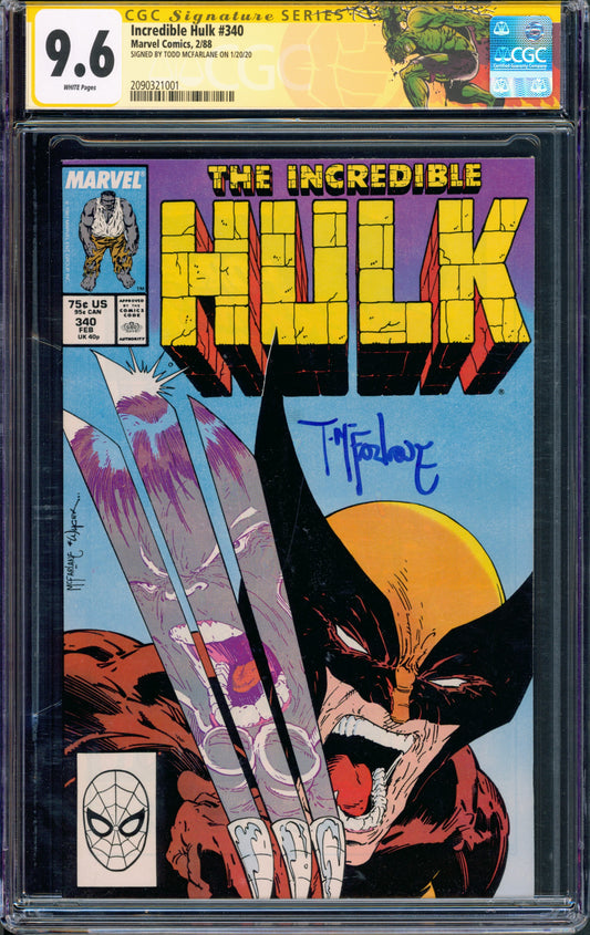 Incredible Hulk #340 CGC 9.6 (Signed Todd McFarlane)