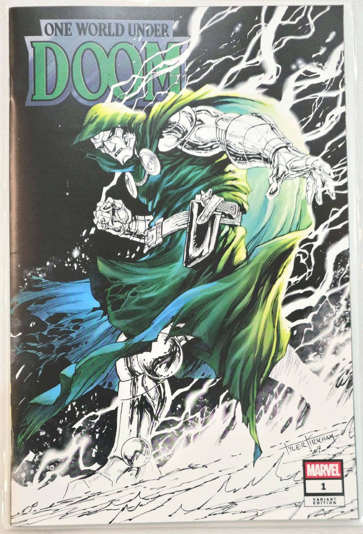 One World Under Doom #1 NYCC Partial B&W Limited to 300