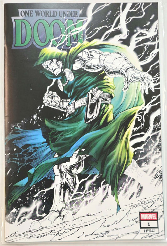 One World Under Doom #1 NYCC Partial B&W Limited to 300