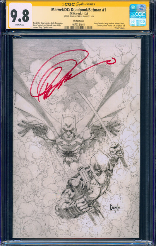 Marvel/DC Deadpool Batman #1 CGC 9.8 (1:200 - Signed Greg Capullo)
