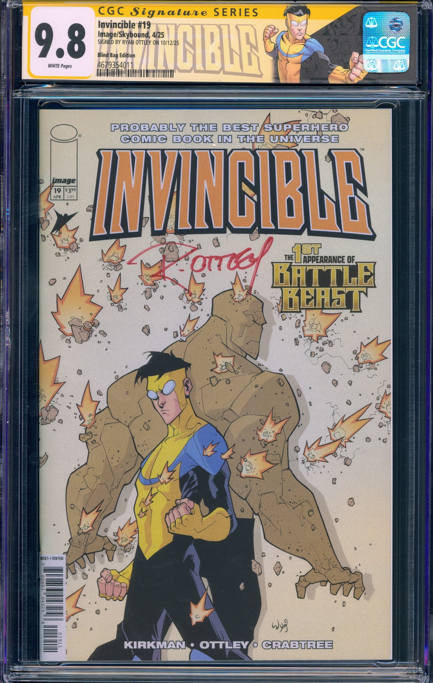 Invincible #19 Gold Foil CGC 9.8 (Reprint) Blind Bag Edition (Signed Ryan Ottley)