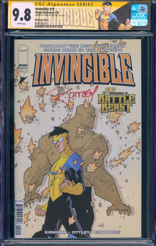 Invincible #19 Gold Foil CGC 9.8 (Reprint) Blind Bag Edition (Signed Ryan Ottley)
