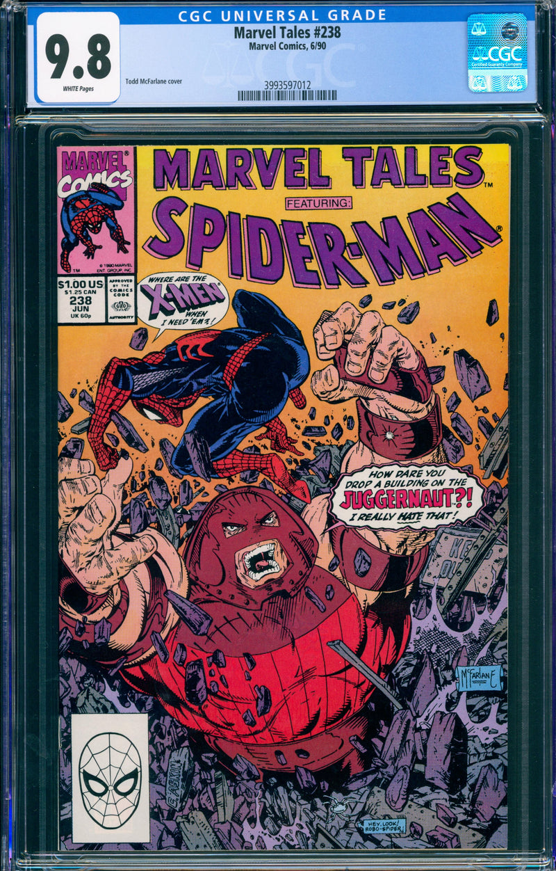 MARVEL TALES #238 CGC 9.8 TODD MCFARLANE COVER