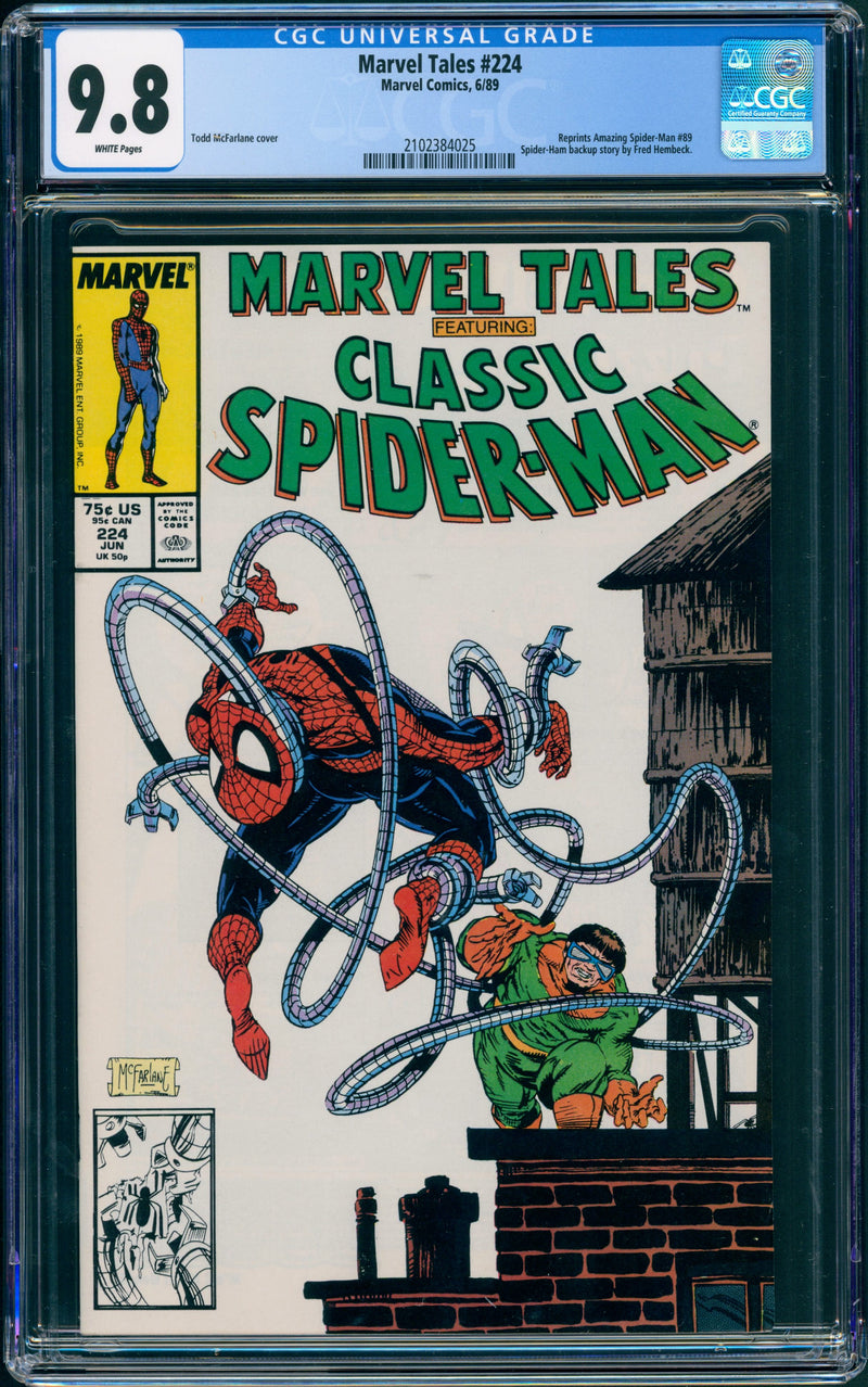 MARVEL TALES #224 CGC 9.8 TODD MCFARLANE COVER
