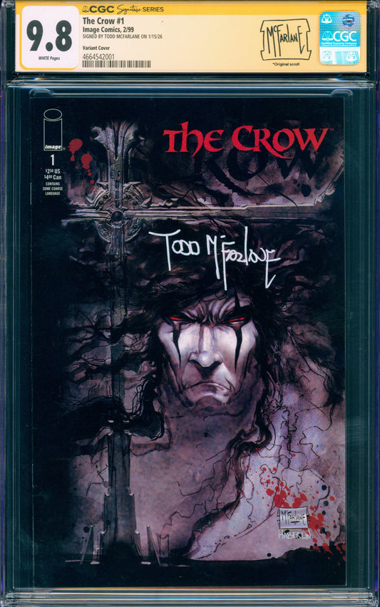 THE CROW #1 CGC 9.8 (1999) SIGNED TODD MCFARLANE