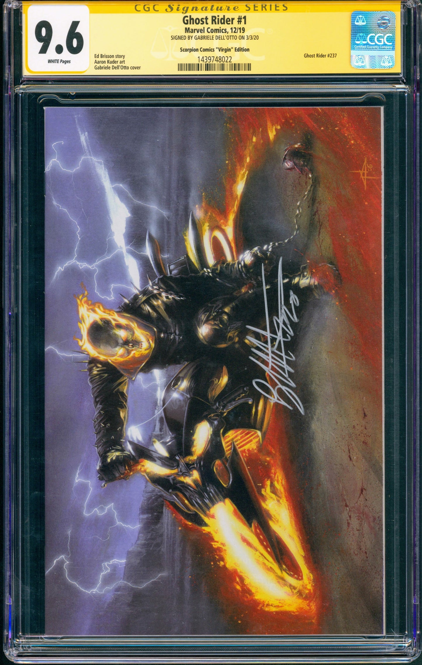 GHOST RIDER #1 VIRGIN (Signed Gabriele Dell'Otto)