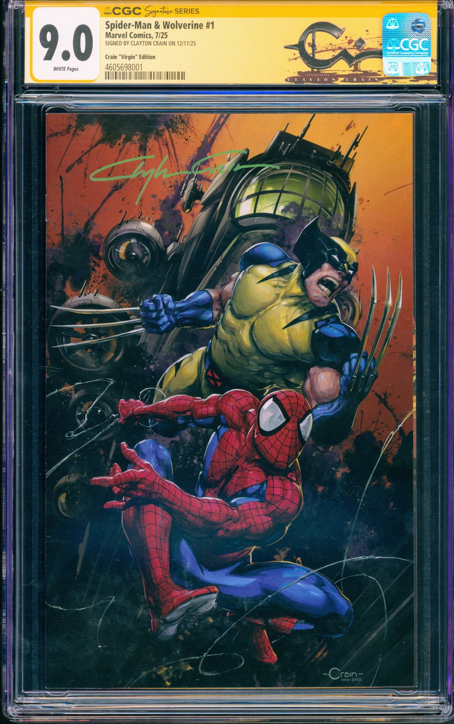 SPIDER-MAN & WOLVERINE #1 1:100 (Signed by Clayton Crain)