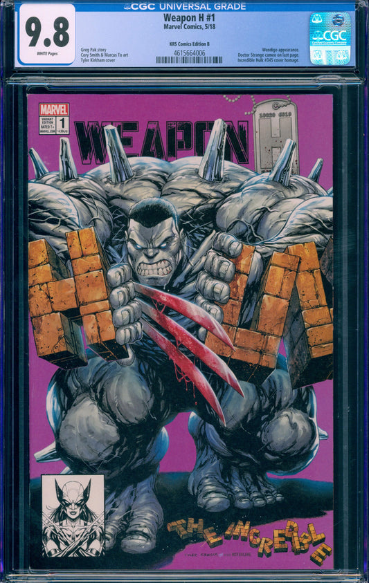 Weapon H #1 CGC 9.8 KRS Comics Edition B