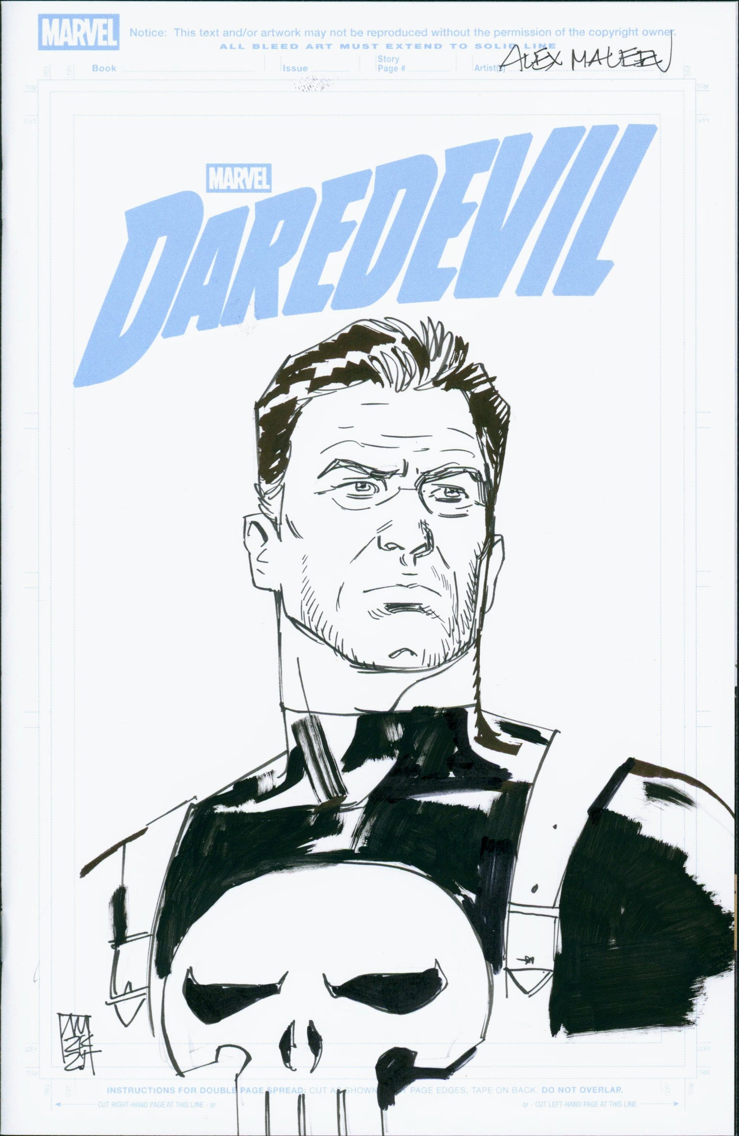 DAREDEVIL #1 - PUNISHER SKETCH COVER - ALEX MALEEV - TRUE BELIEVERS BLIND BAG