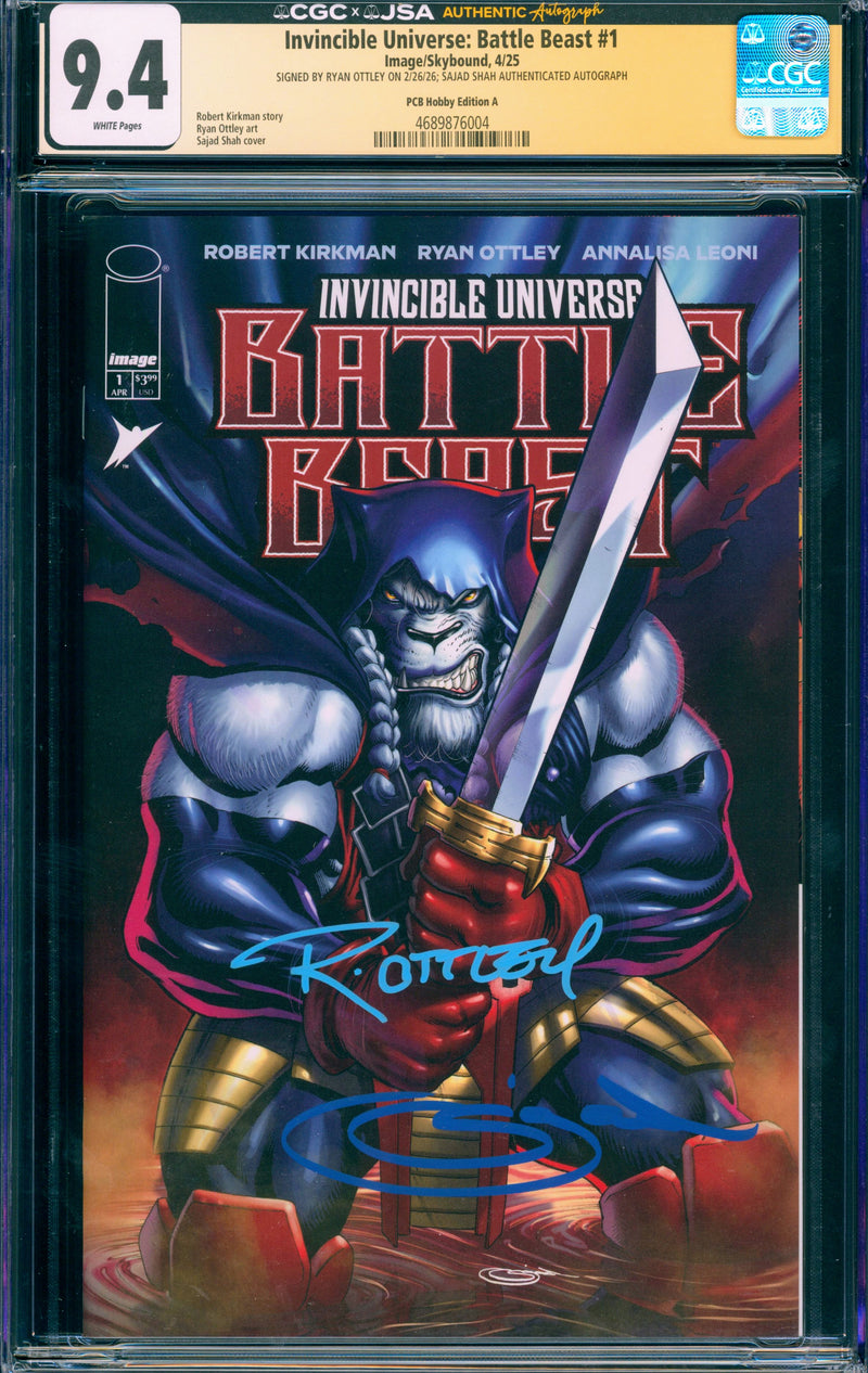 INVINCIBLE UNIVERSE: BATTLE BEAST #1 CGC 9.4 (DOUBLE SIGNED OTTLEY & SHAH)