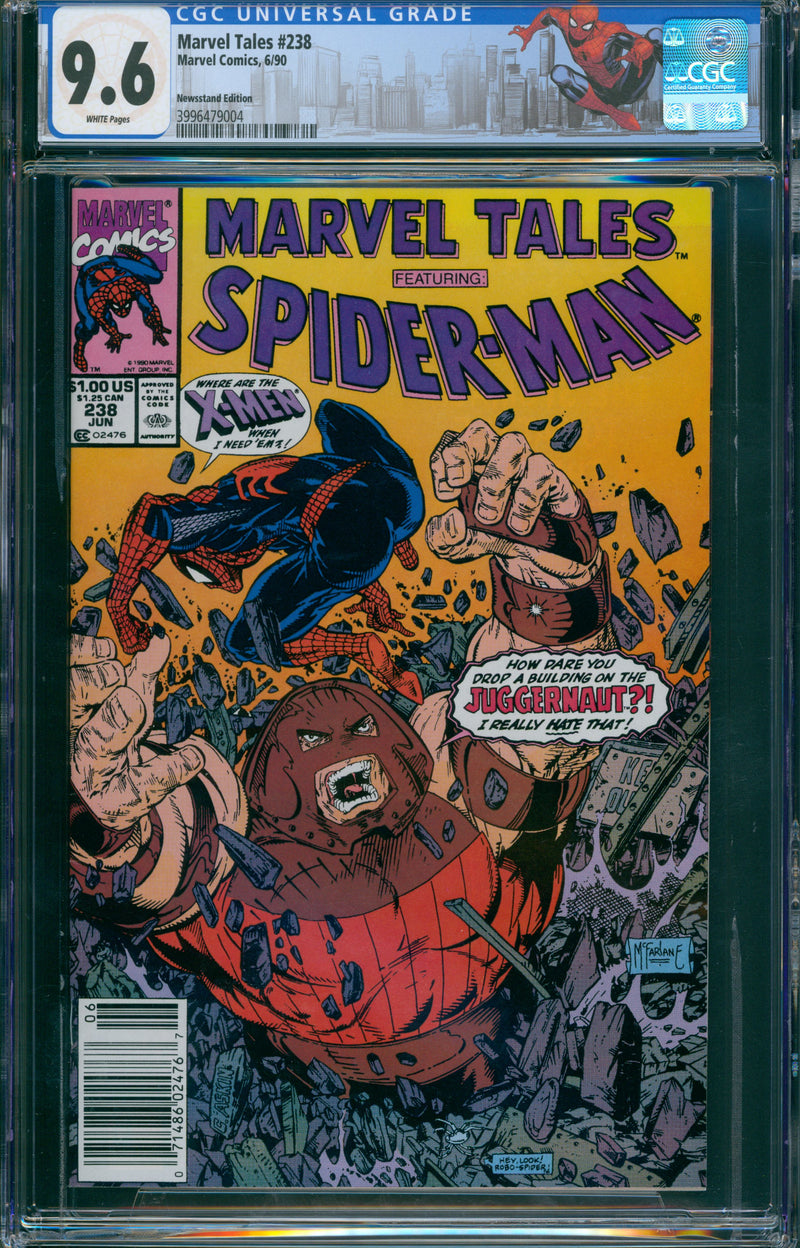 MARVEL TALES #238 CGC 9.6 NEWSSTAND TODD MCFARLANE COVER