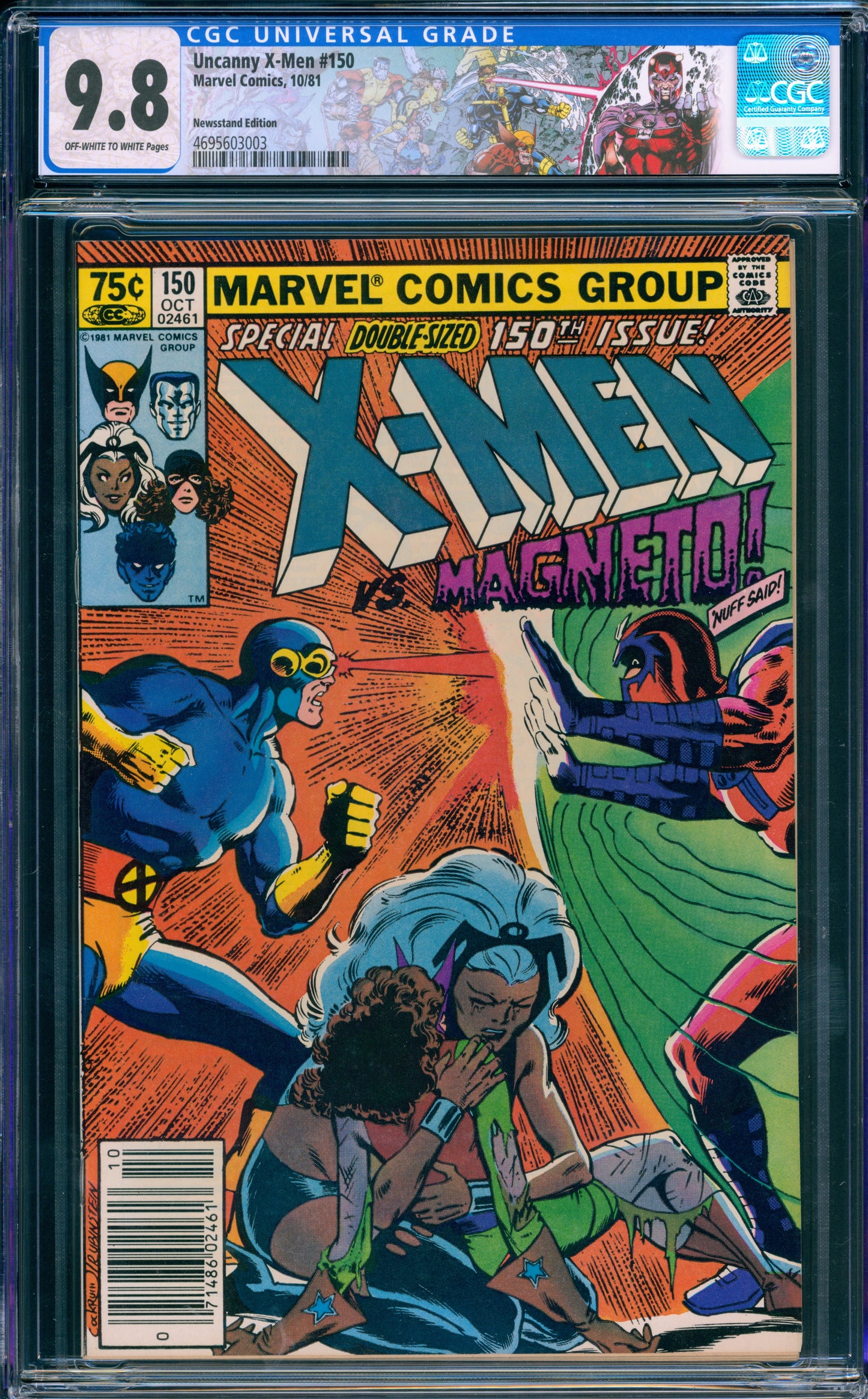 X-Men #150 CGC 9.8 Off White/White Pages Newsstand Edition