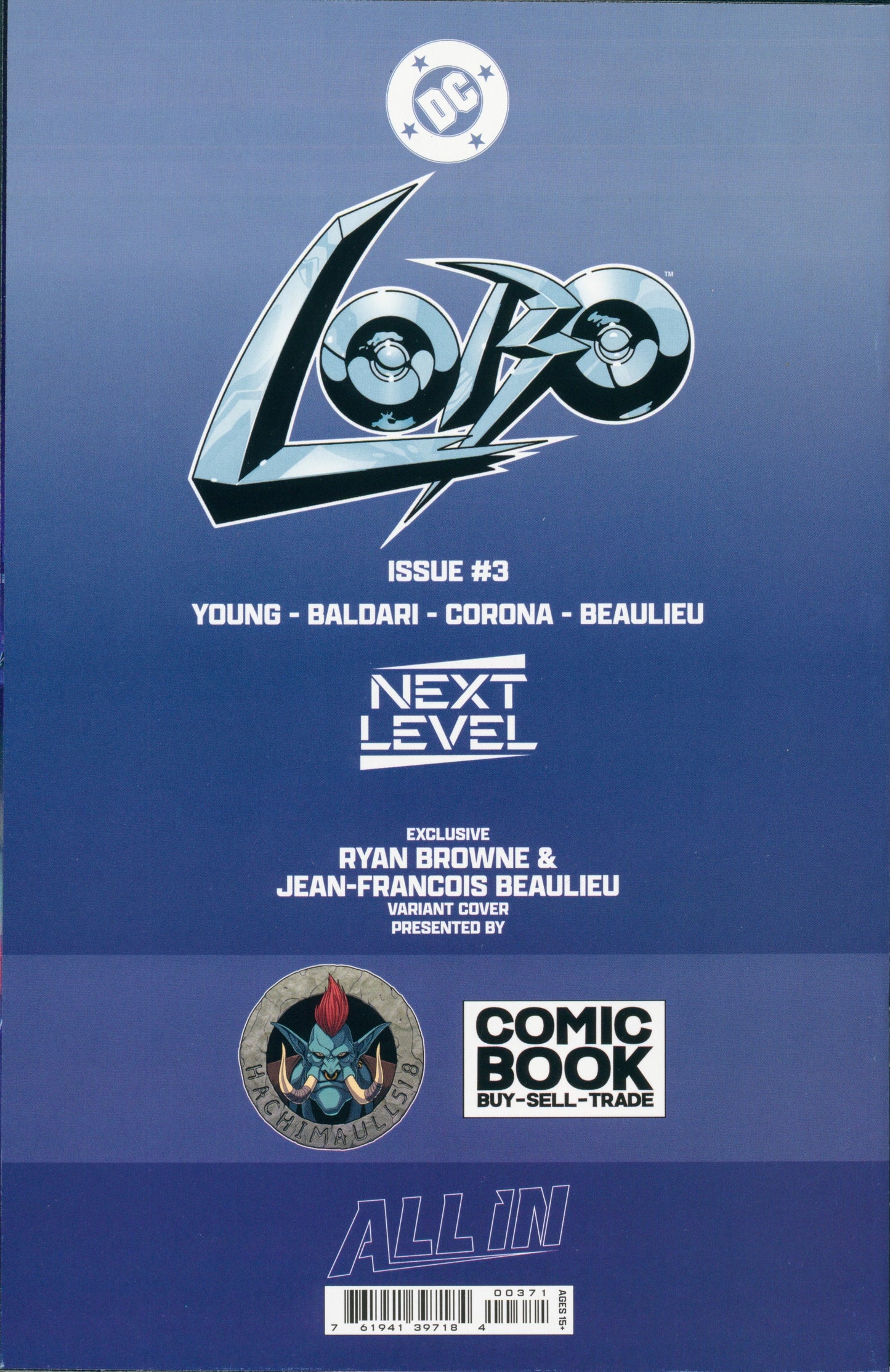 LOBO #3 SIGNED RYAN G. BROWNE LTD 666 COPIES 1ST APP NEW GREEN LANTERN