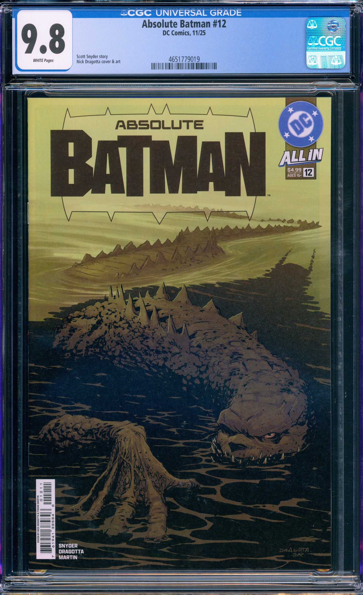 ABSOLUTE BATMAN #12 CGC 9.8 CVR A 1ST PRINT NICK DRAGOTTA KILLER CROC
