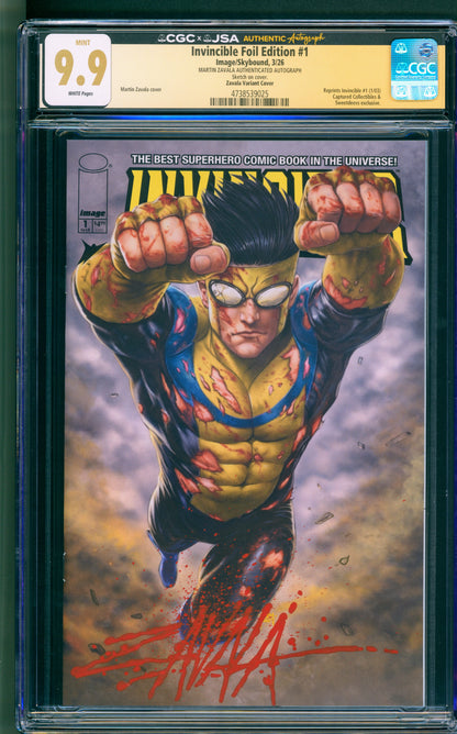 INVINCIBLE FOIL EDITION #1 CGC 9.9 (SIGNED MARTIN ZAVALA)