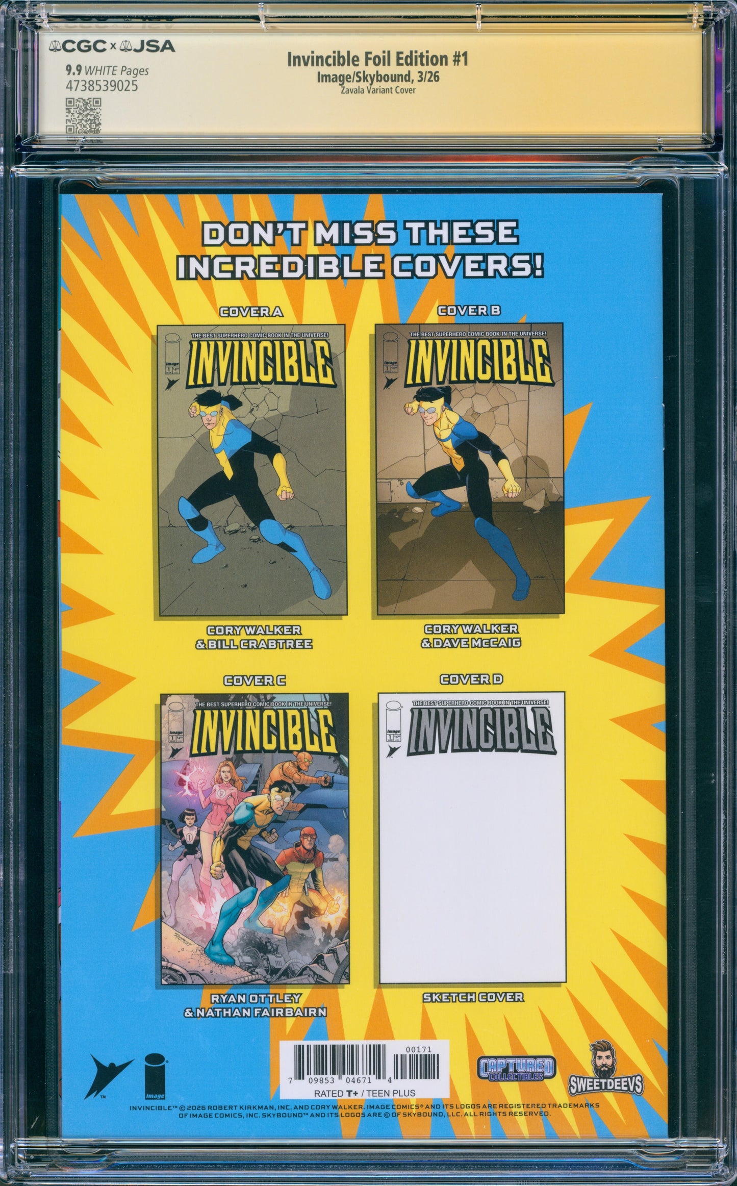 INVINCIBLE FOIL EDITION #1 CGC 9.9 (SIGNED MARTIN ZAVALA)