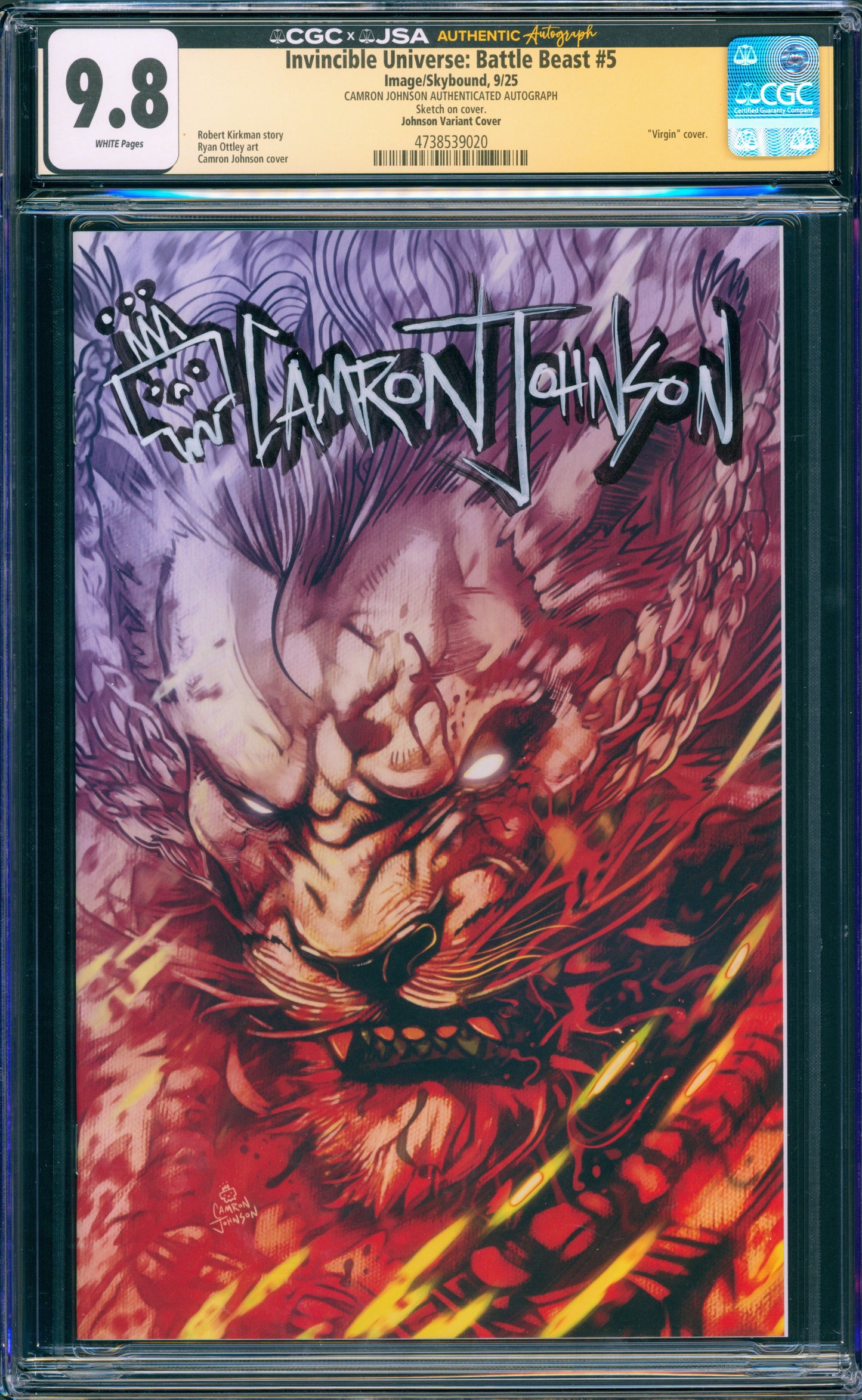 BATTLE BEAST #5 CGC 9.8 (SIGNED CAMRON JOHNSON) NYCC VIRGIN LTD 1000