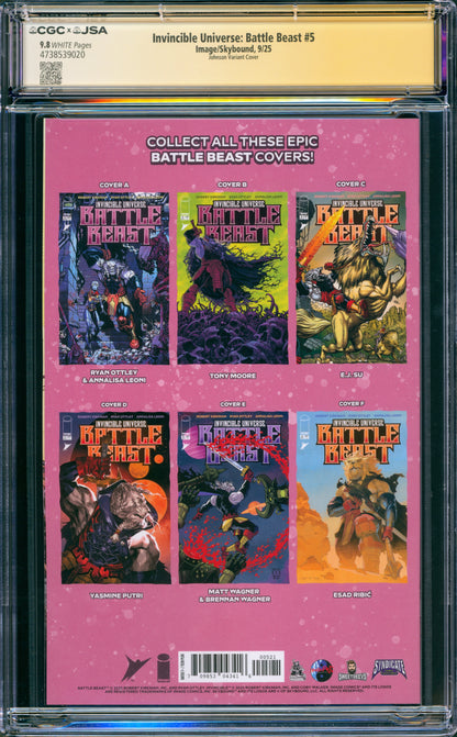 BATTLE BEAST #5 CGC 9.8 (SIGNED CAMRON JOHNSON) NYCC VIRGIN LTD 1000
