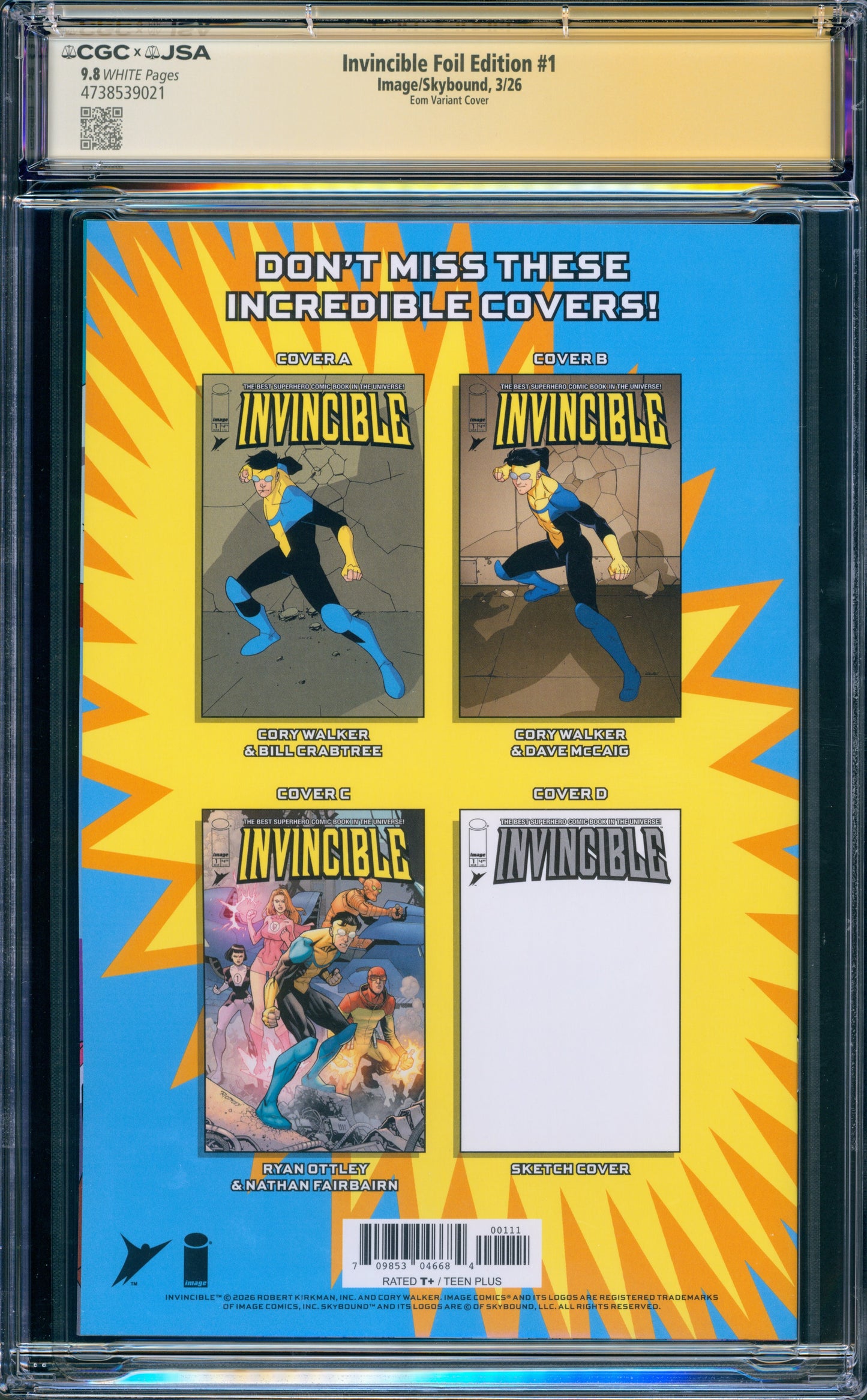 INVINCIBLE FOIL EDITION #1 VIRGIN (SIGNED KYU YONG EOM) ATOM EVE LTD 1500