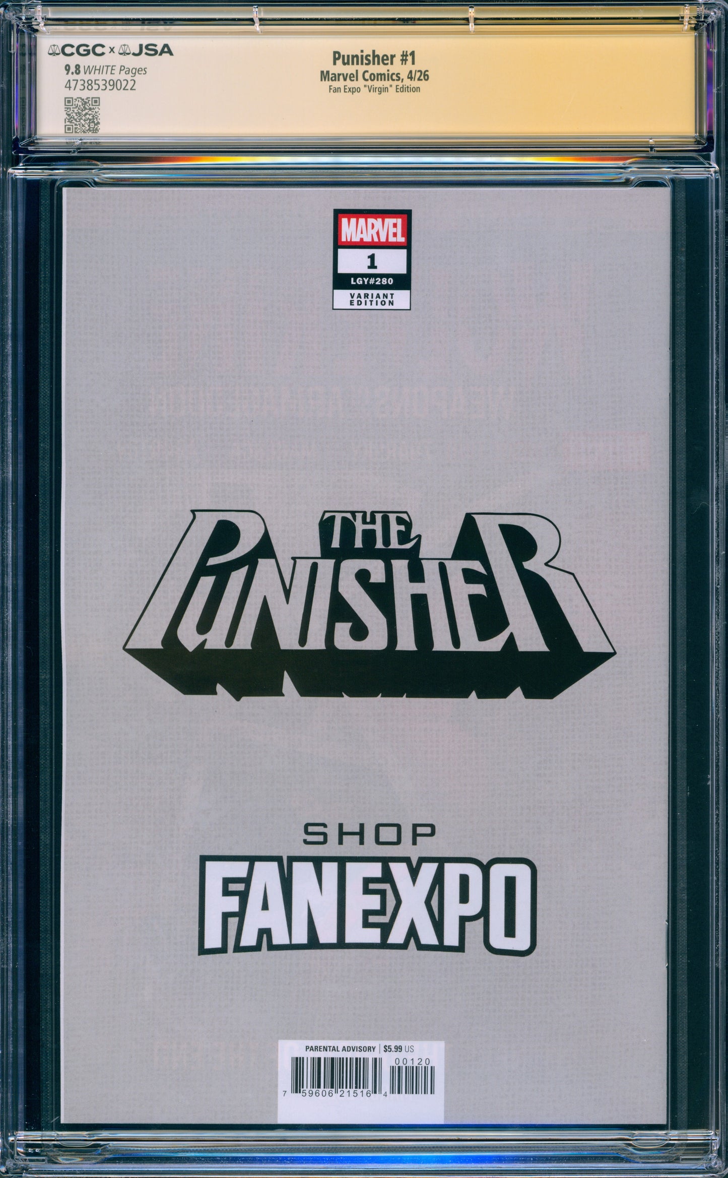 PUNISHER #1 CGC 9.8 (SIGNED STEPHEN PLATT) VIRGIN LTD 1000 COPIES 2026 FAN EXPO