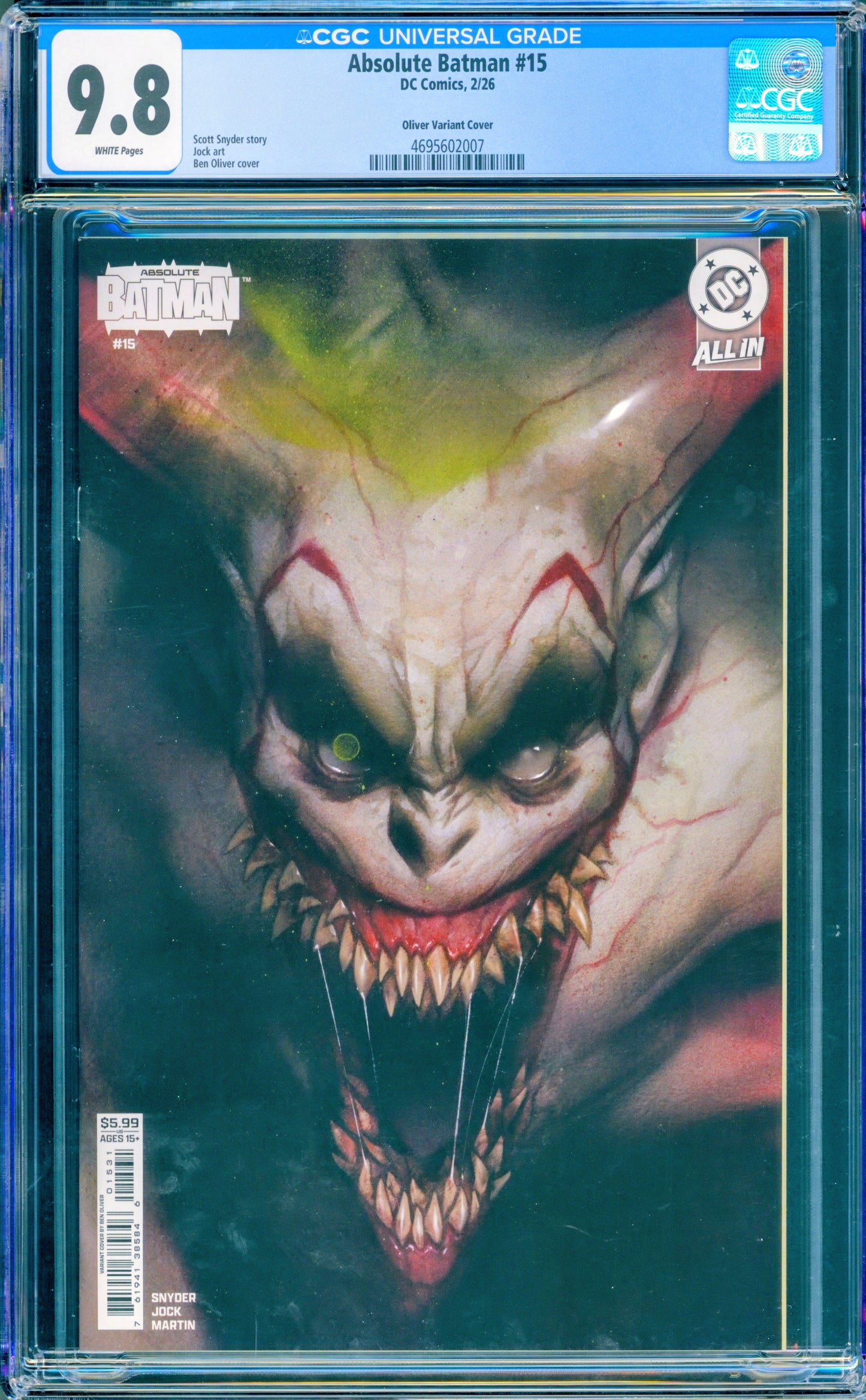 ABSOLUTE BATMAN #15 CGC 9.8 CGC 9.8 1ST APP JOKER 1ST PRINT