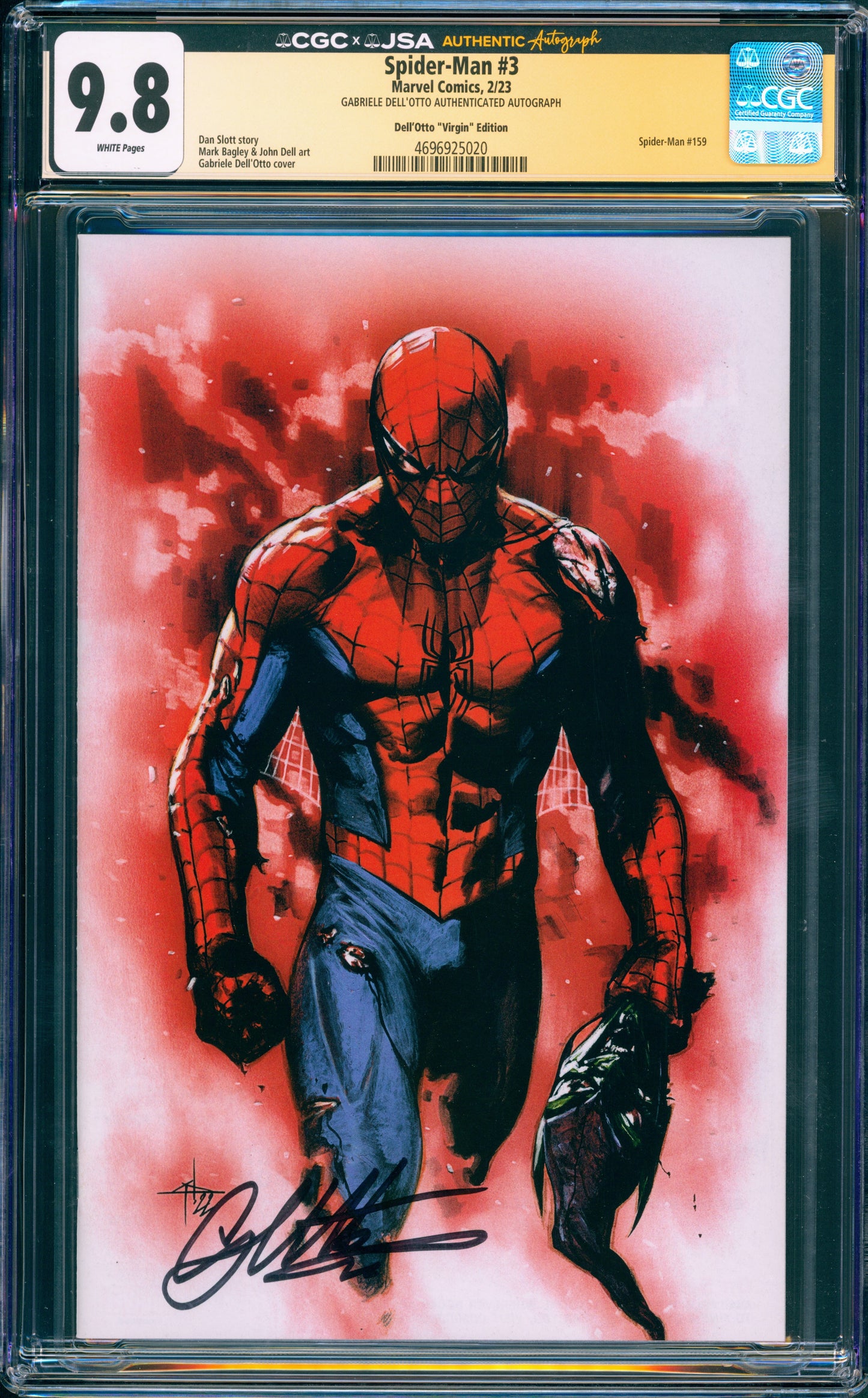SPIDER-MAN #3 CGC 9.8 GABRIELE DELL'OTTO SIGNATURE
