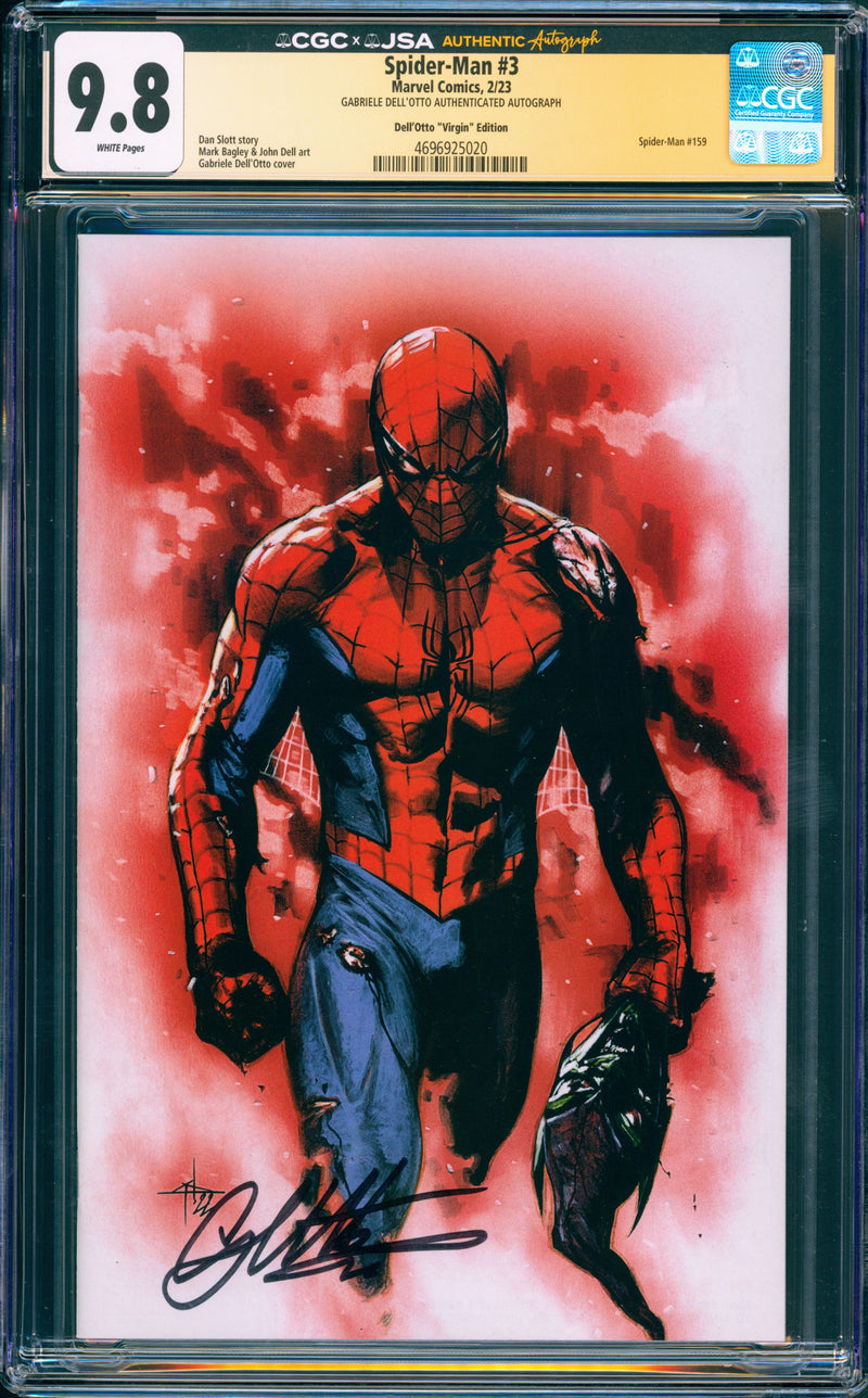 SPIDER-MAN #3 CGC 9.8 GABRIELE DELL'OTTO SIGNATURE