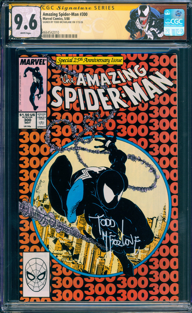 AMAZING SPIDER-MAN #300 CGC 9.6 SIGNED MCFARLANE 1ST VENOM !!