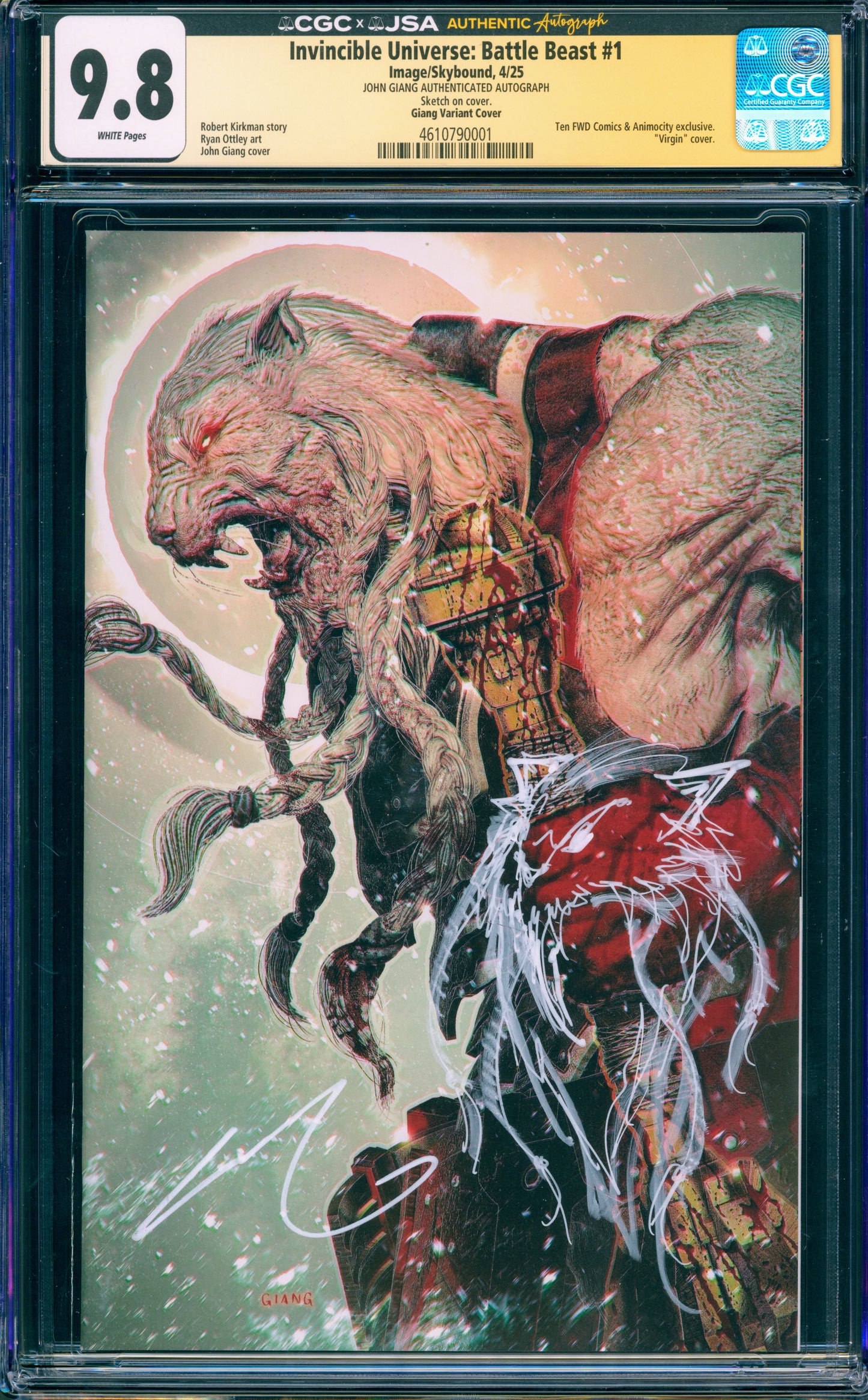 INVINCIBLE BATTLE BEAST #1 CGC 9.8 SIGNED & REMARKED JOHN GIANG