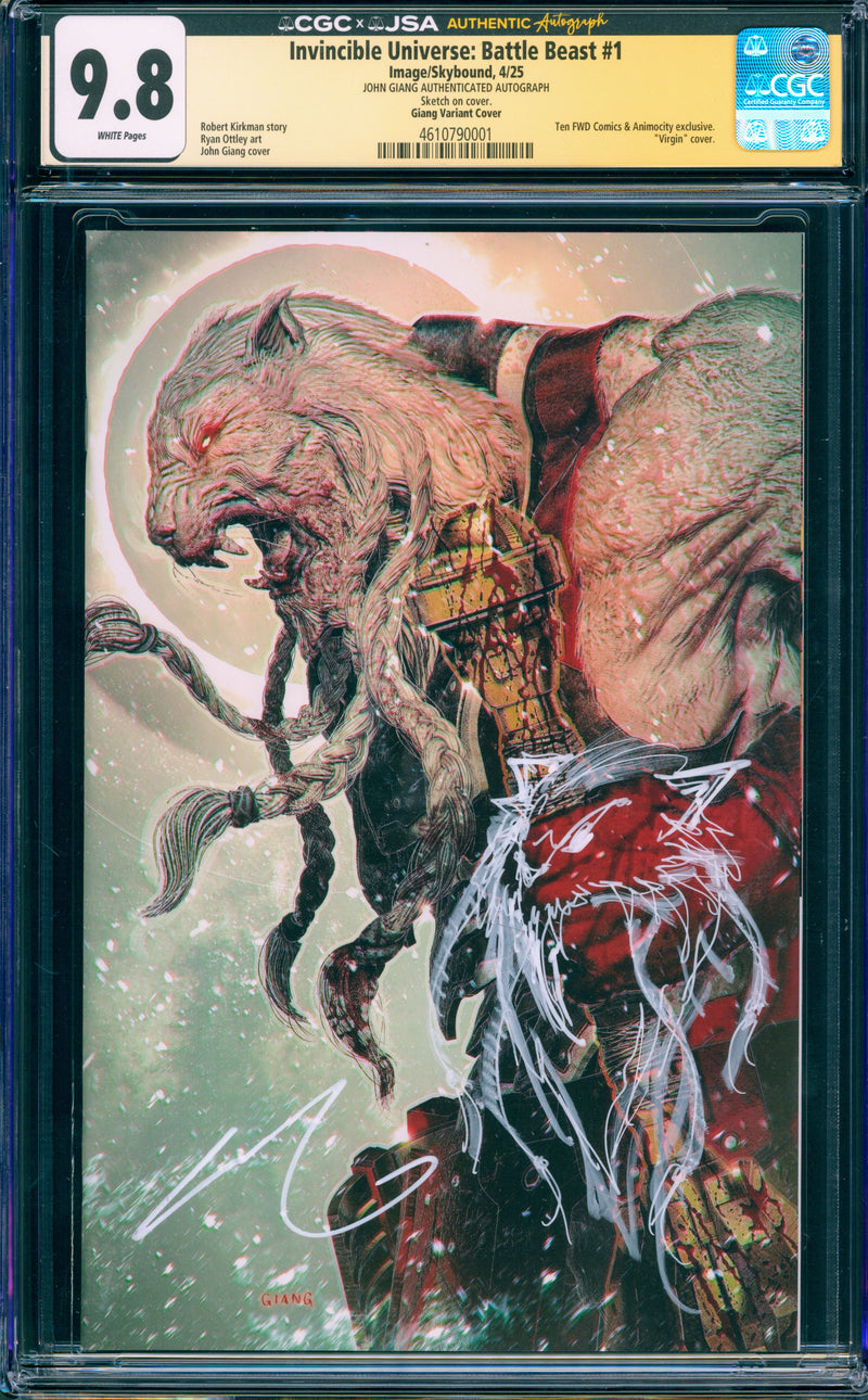 INVINCIBLE BATTLE BEAST #1 CGC 9.8 SIGNED & REMARKED JOHN GIANG