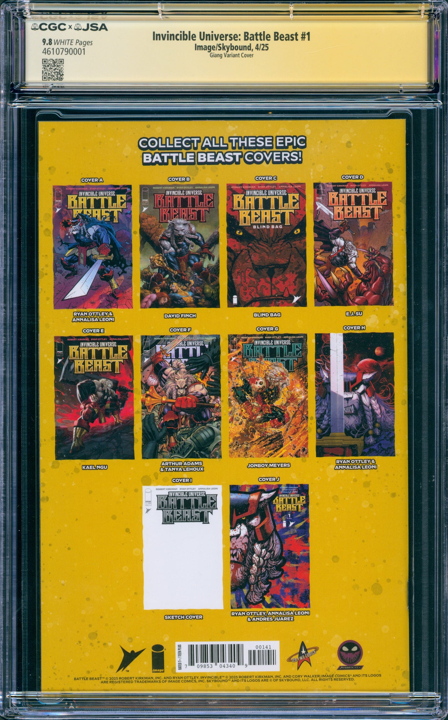 INVINCIBLE BATTLE BEAST #1 CGC 9.8 SIGNED & REMARKED JOHN GIANG