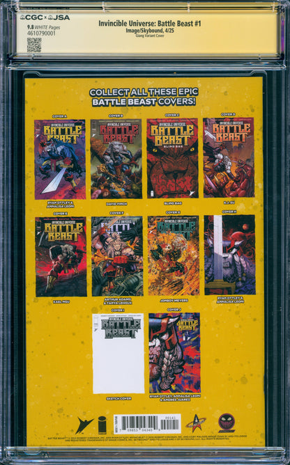 INVINCIBLE BATTLE BEAST #1 CGC 9.8 SIGNED & REMARKED JOHN GIANG