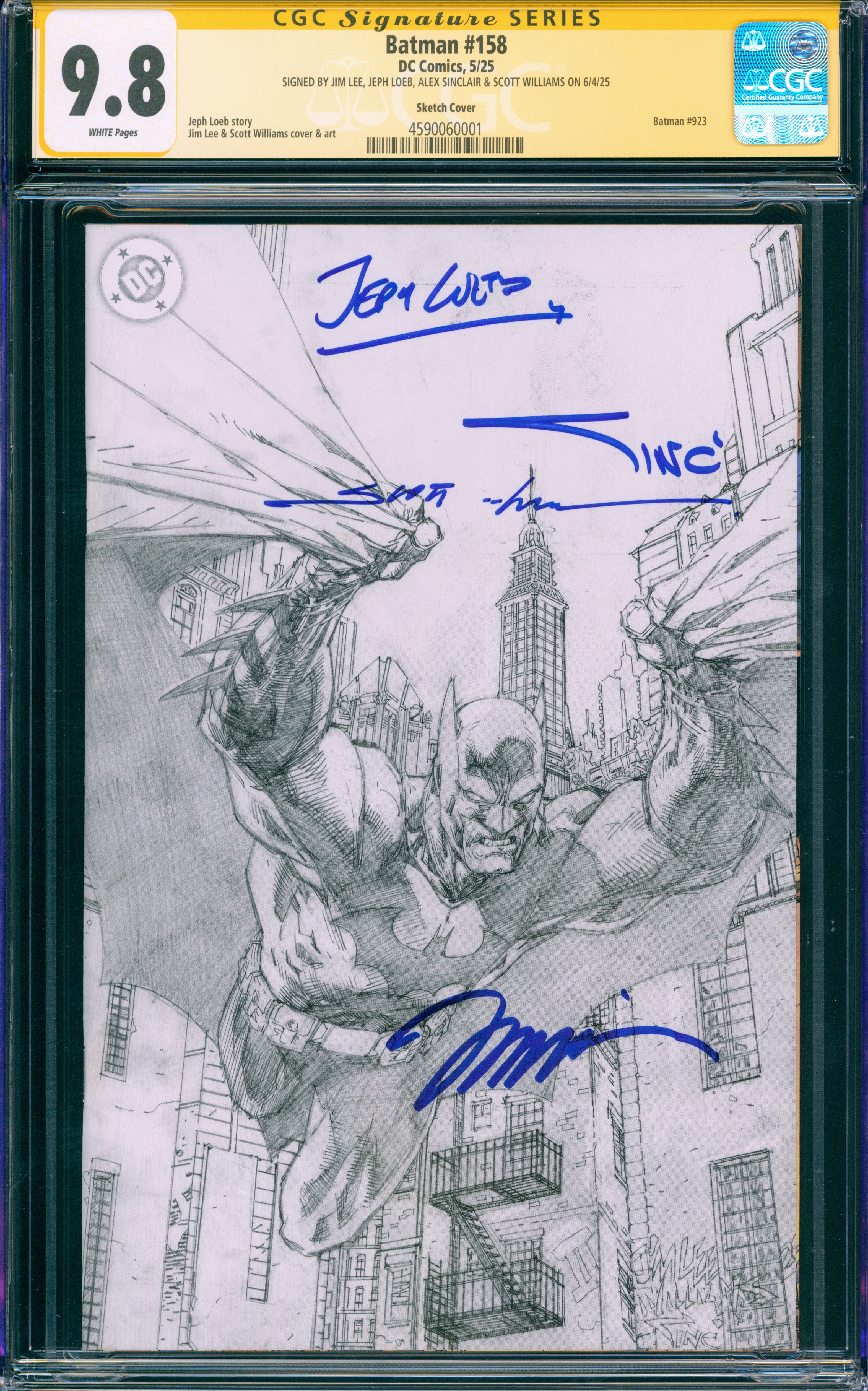 ★非売品◆直筆サインCD◆CATCH THE YOUNG◆EVOLVE BATMAN #158 CGC 9.8 1:250 4X SIGNED JIM LEE WILLIAMS LOEB SINCLAIR