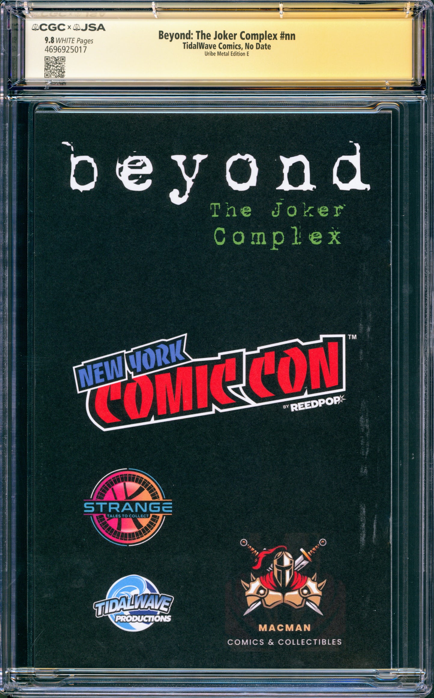 BEYOND: THE JOKER COMPLEX CGC 9.8 METAL LTD 10 SIGNED URIBE JONATHAN