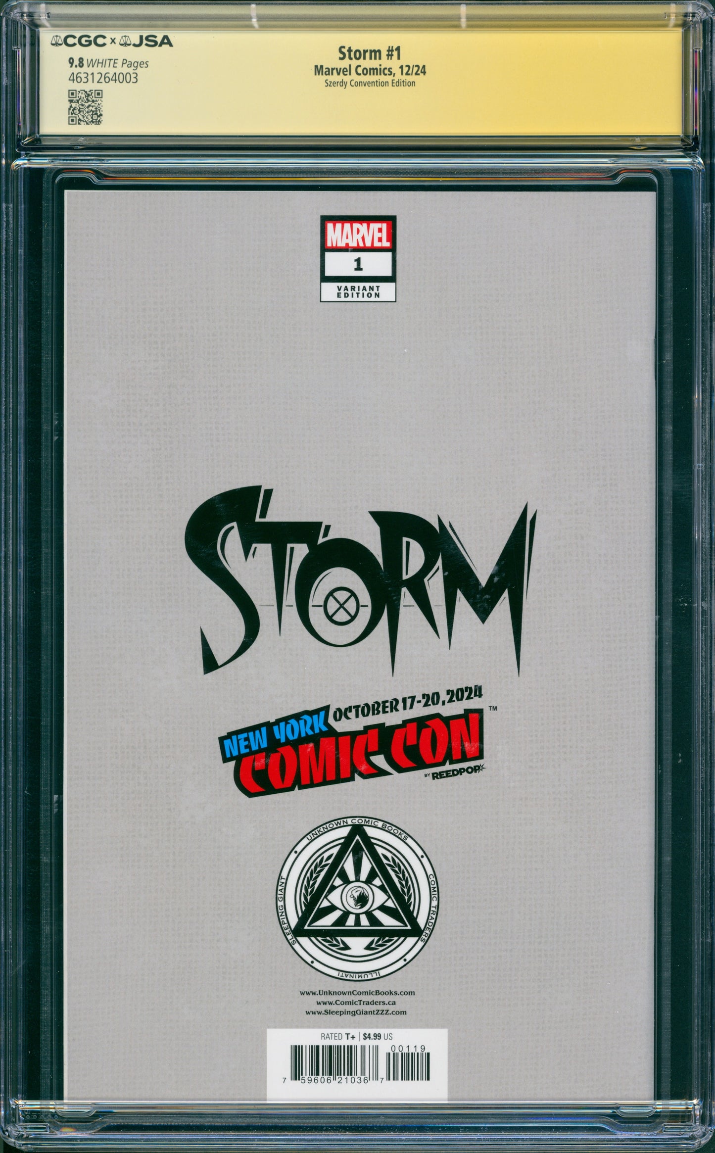 STORM #1 CGC 9.8 NYCC VIRGIN FOIL SIGNED NATHAN SZERDY