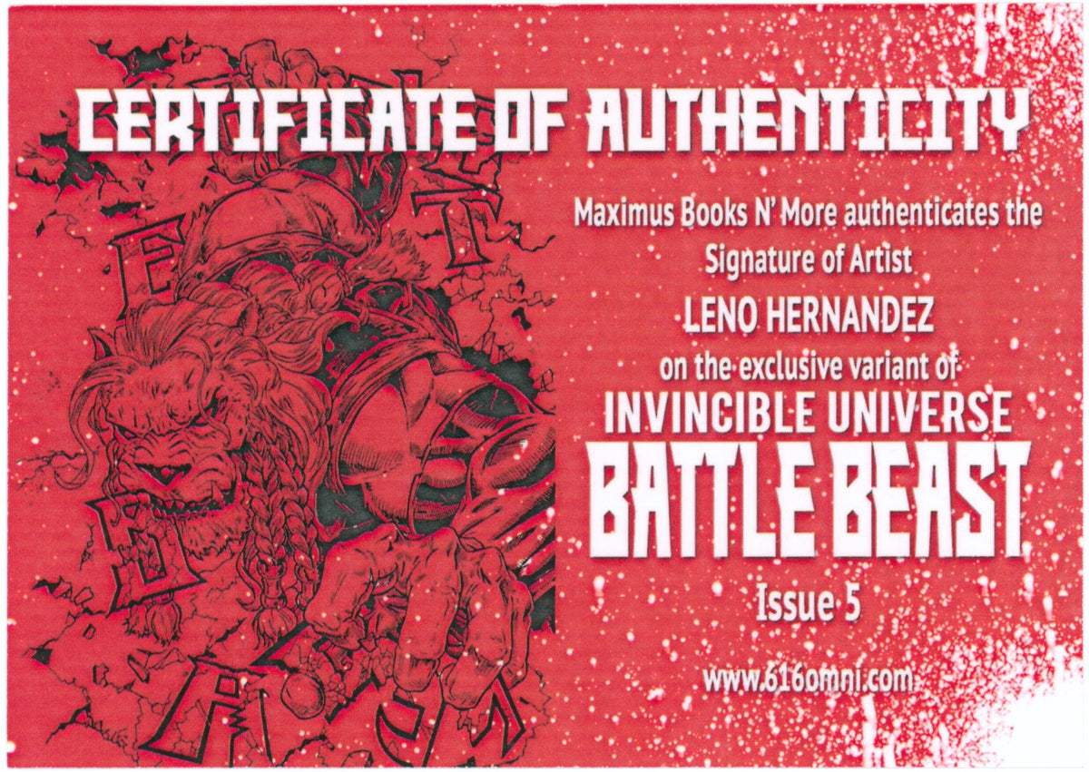 BATTLE BEAST #5 *SIGNED & REMARKED ALLEN THE ALIEN* LENO HERNANDEZ