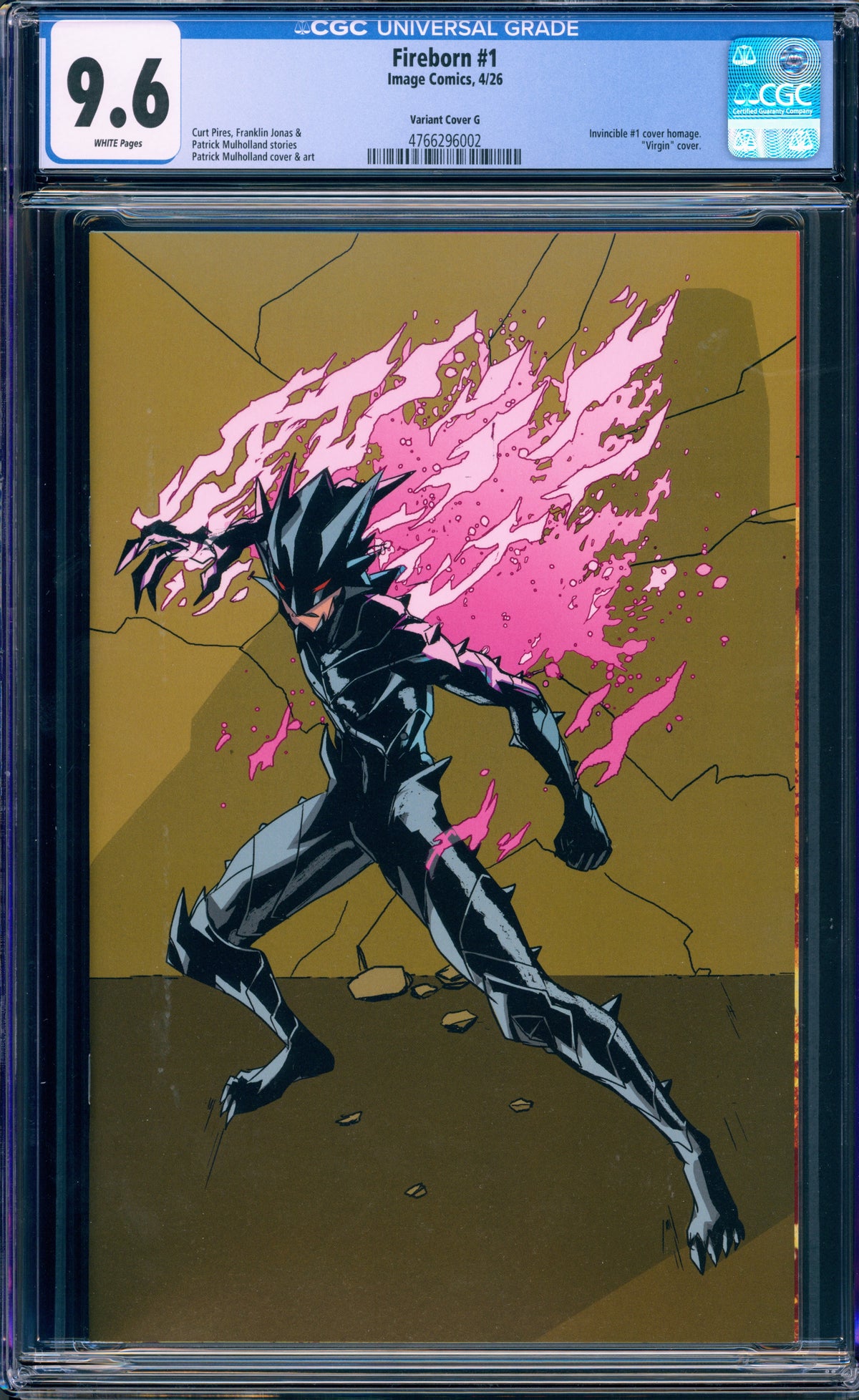 FIREBORN #1 CGC 9.6 1:25 VIRGIN INVINCIBLE #1 HOMAGE