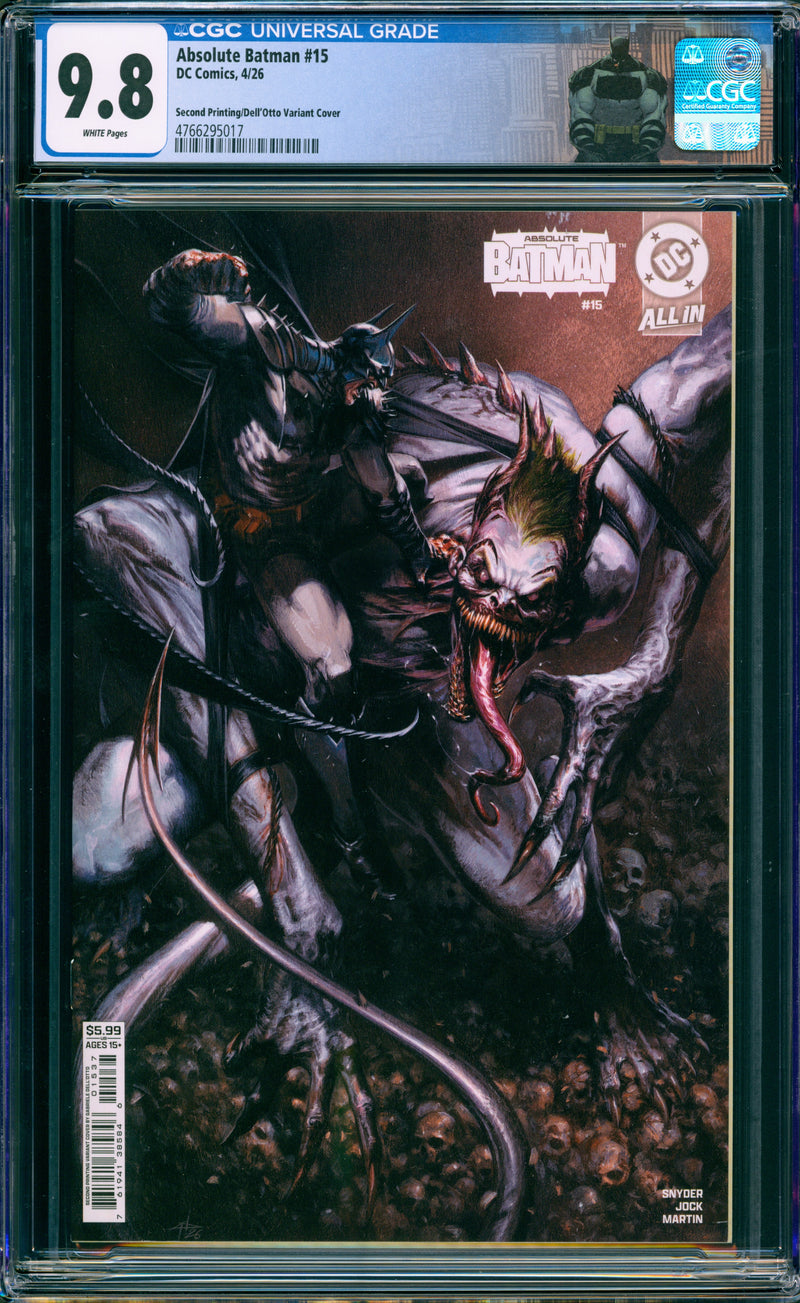 ABSOLUTE BATMAN #15 CGC 9.8 2ND PRINT 1ST ABSOLUTE JOKER DELL'OTTO