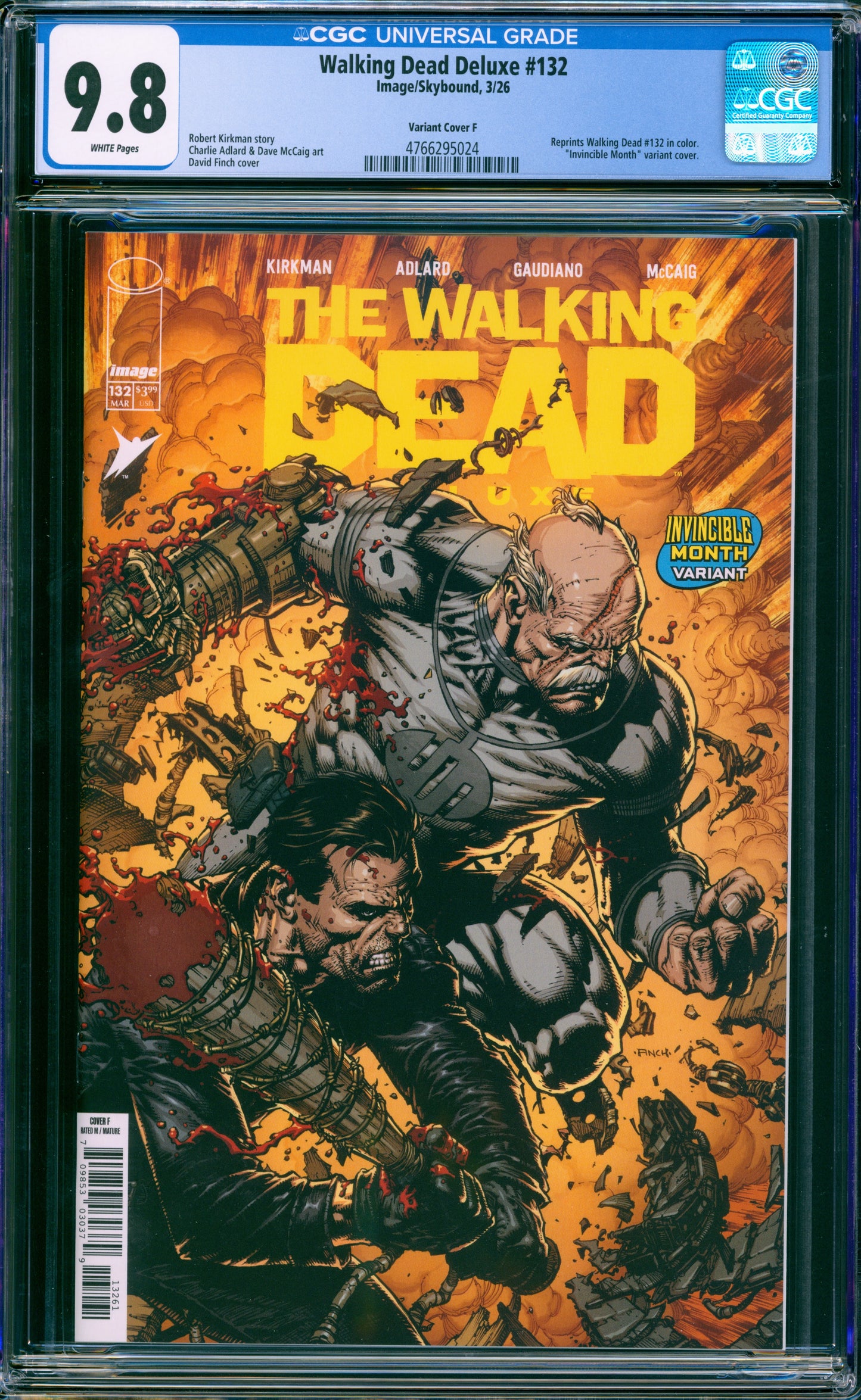 WALKING DEAD #132 CGC 9.8 INVINCIBLE CONQUEST DAVID FINCH