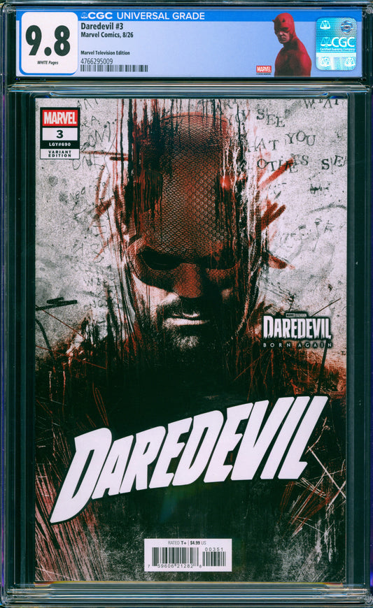 DAREDEVIL #3 CGC 9.8 1ST PRINT CHARLIE COX CUSTOM LABEL